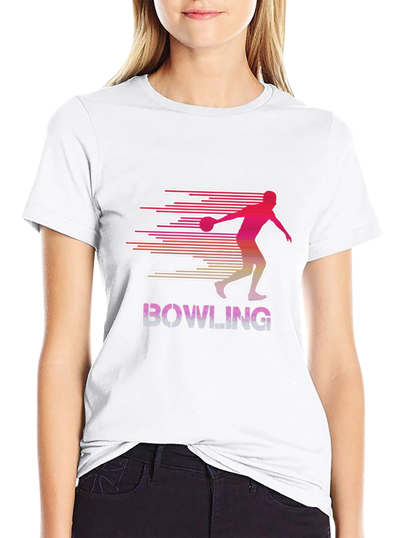 Black Bowling Strike T-Shirt - Retro Style Bowler Tee view 9