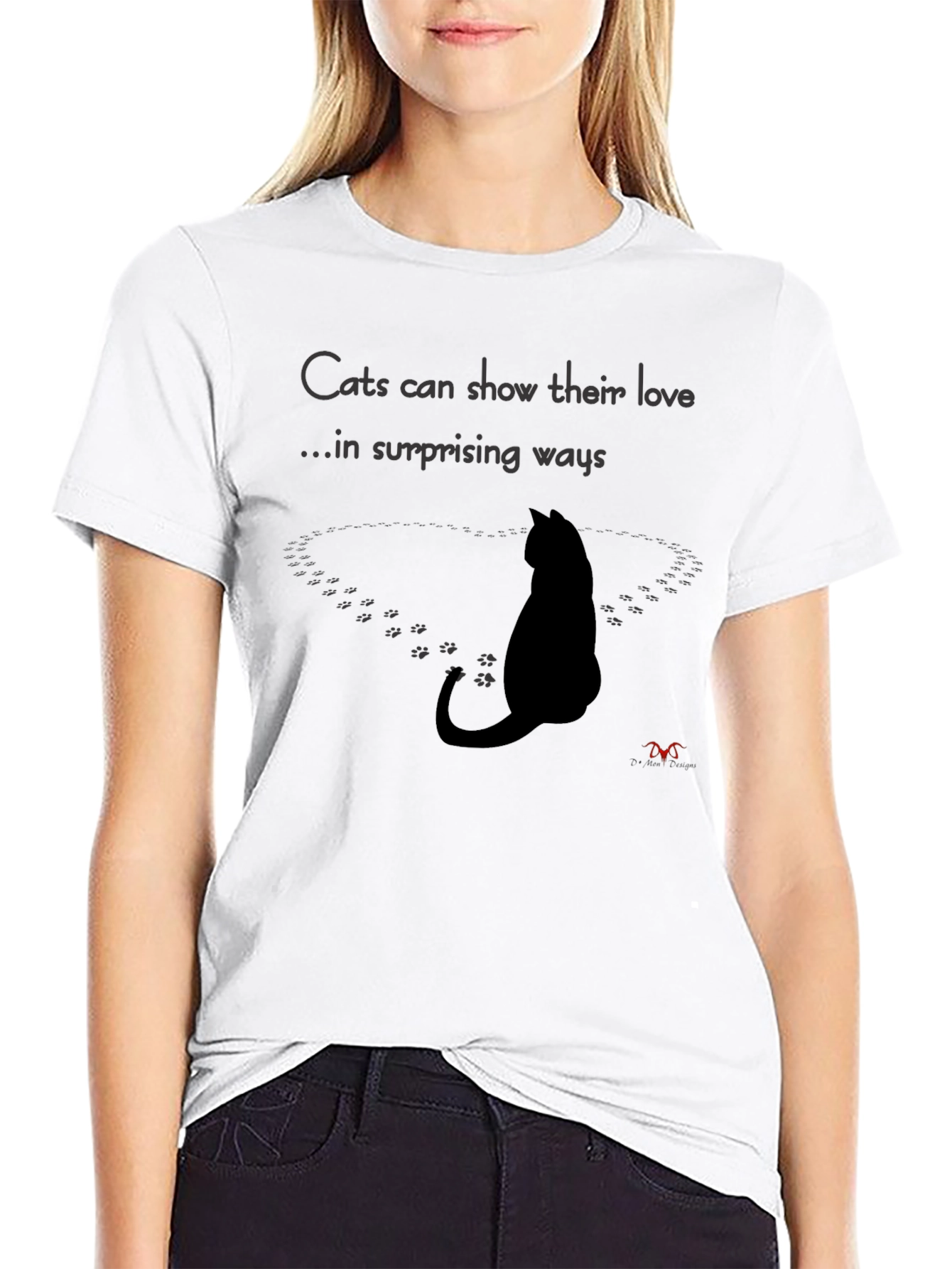 Black Cat Love Surprise T-Shirt view 9