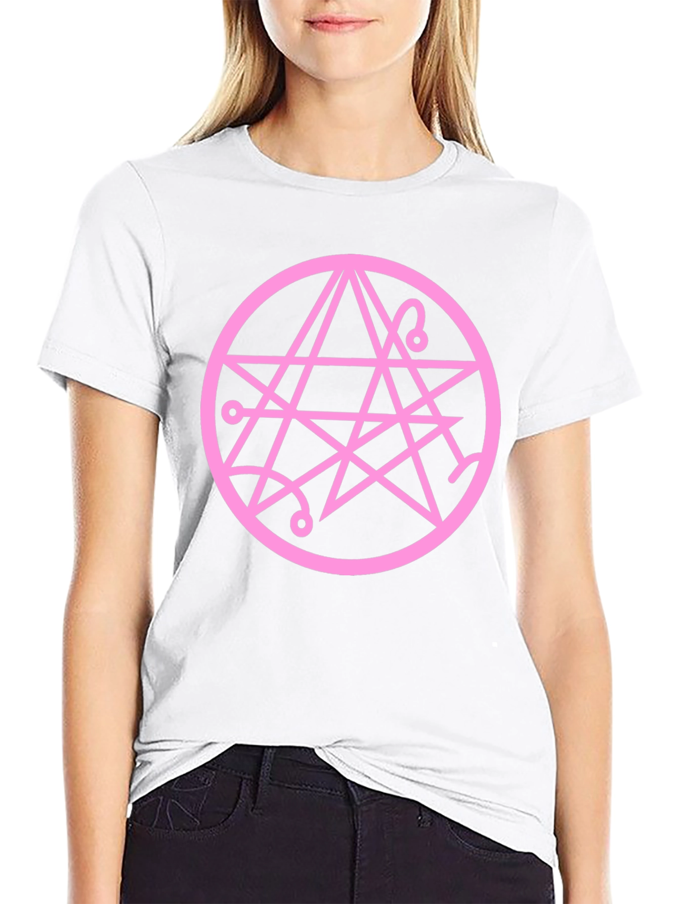 Black Occult Symbol Graphic Tee - Soft Black Cotton view 9