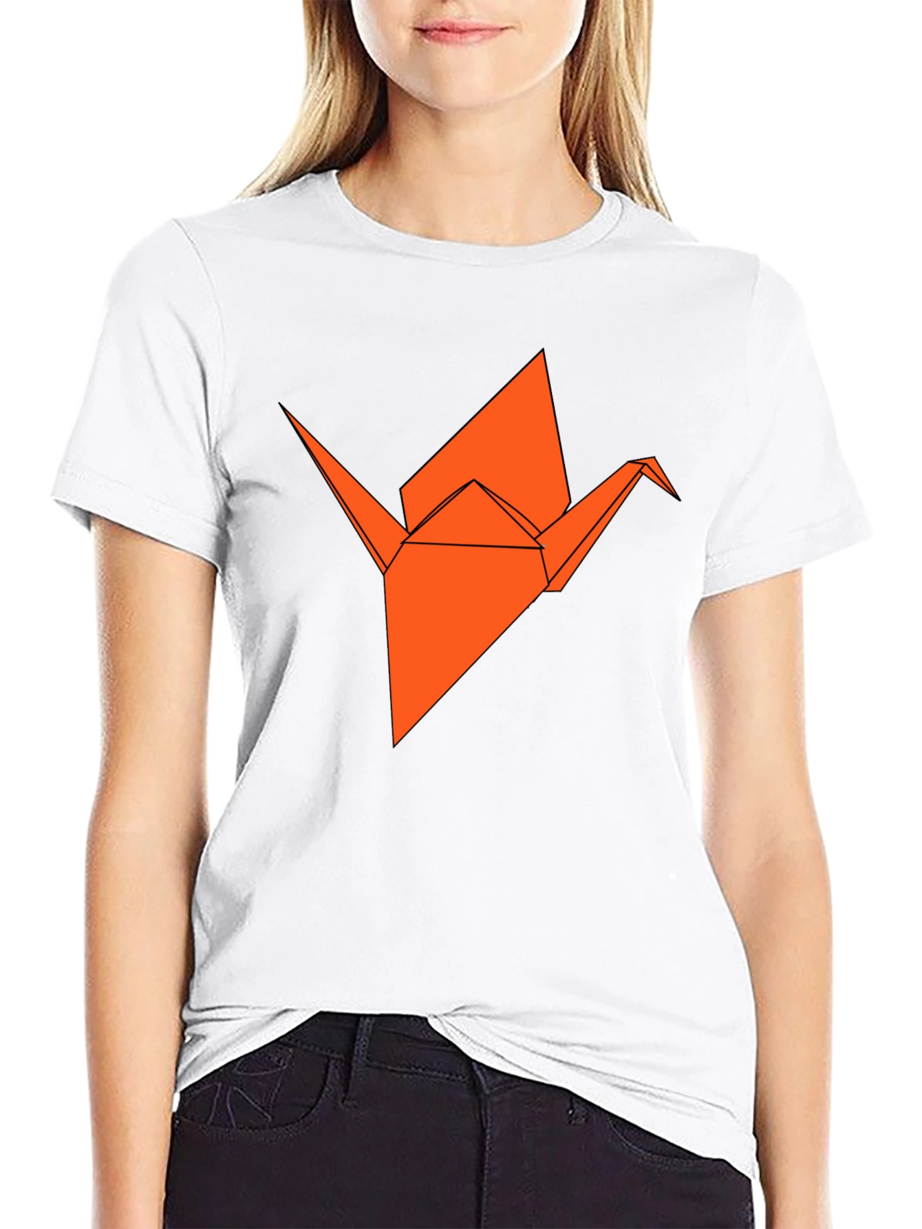 Black Origami Crane Graphic Tee - Stylish & Unique view 9