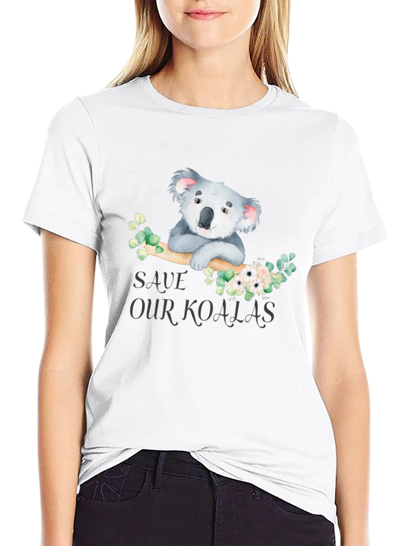 Black Save Our Koalas Graphic Tee - Soft Cotton view 9