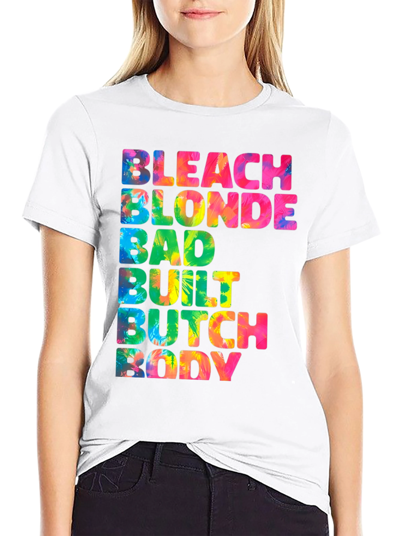 Black Bleach Blonde Butch Body T-Shirt view 9