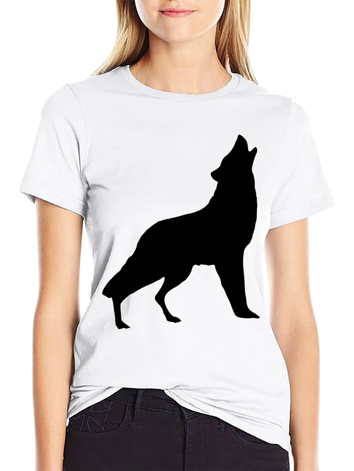 Black Black Wolf Silhouette Graphic Tee - Men's view 9