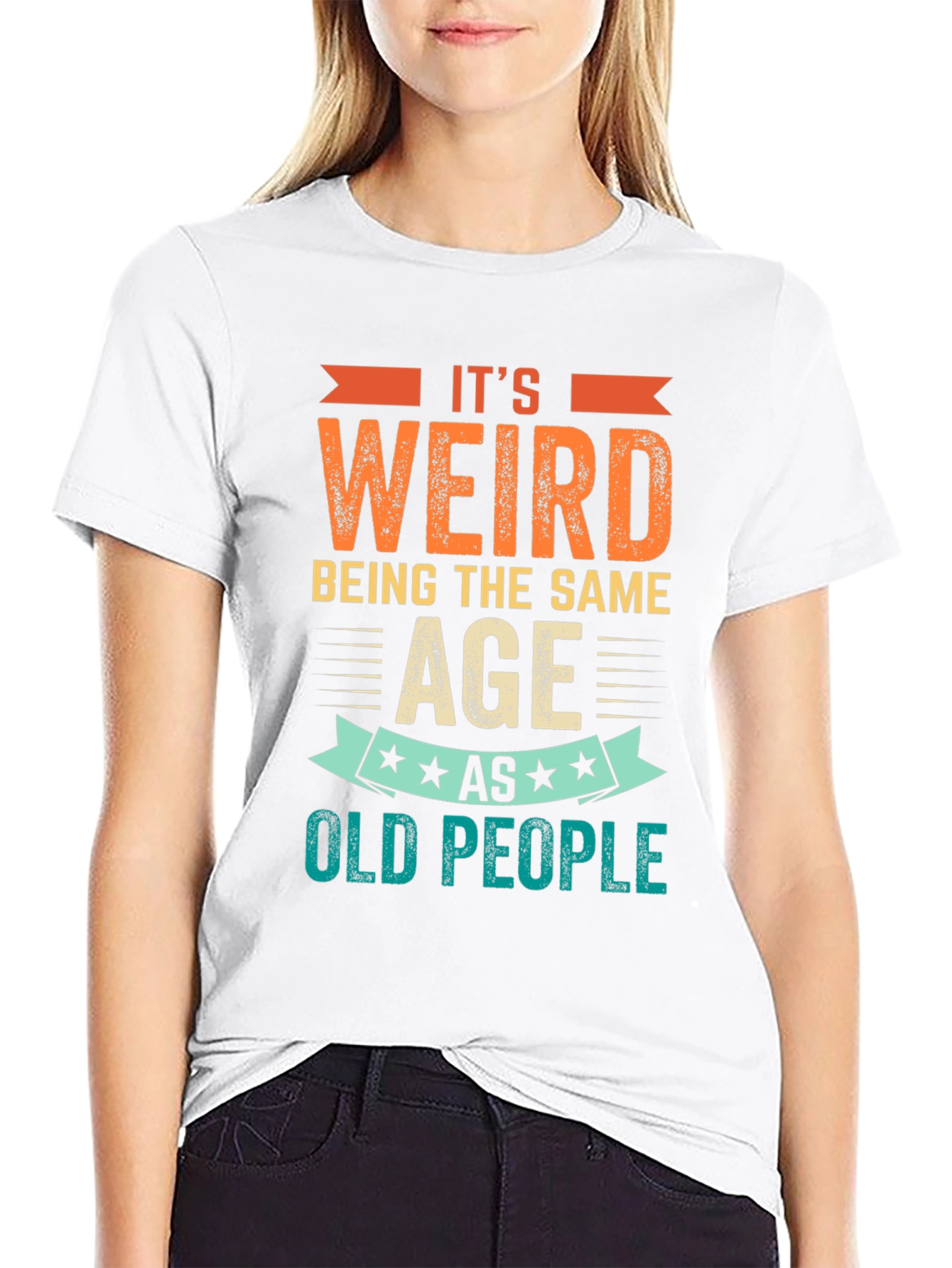 Black It's Weird Being The Same Age as Old People T-Shirt view 9