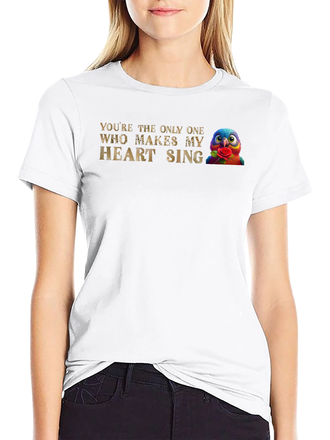 Black You're the Only One Makes My Heart Sing T-Shirt view 9