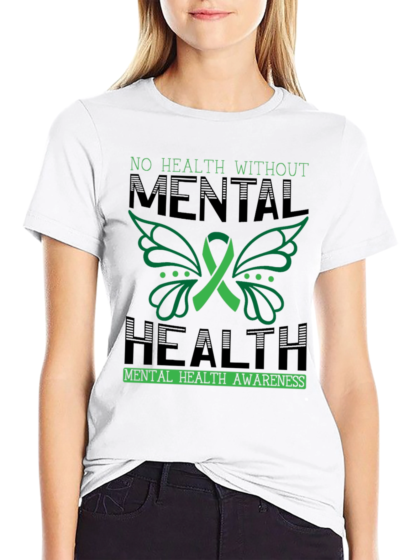 Black Mental Health Awareness Black T-Shirt view 9