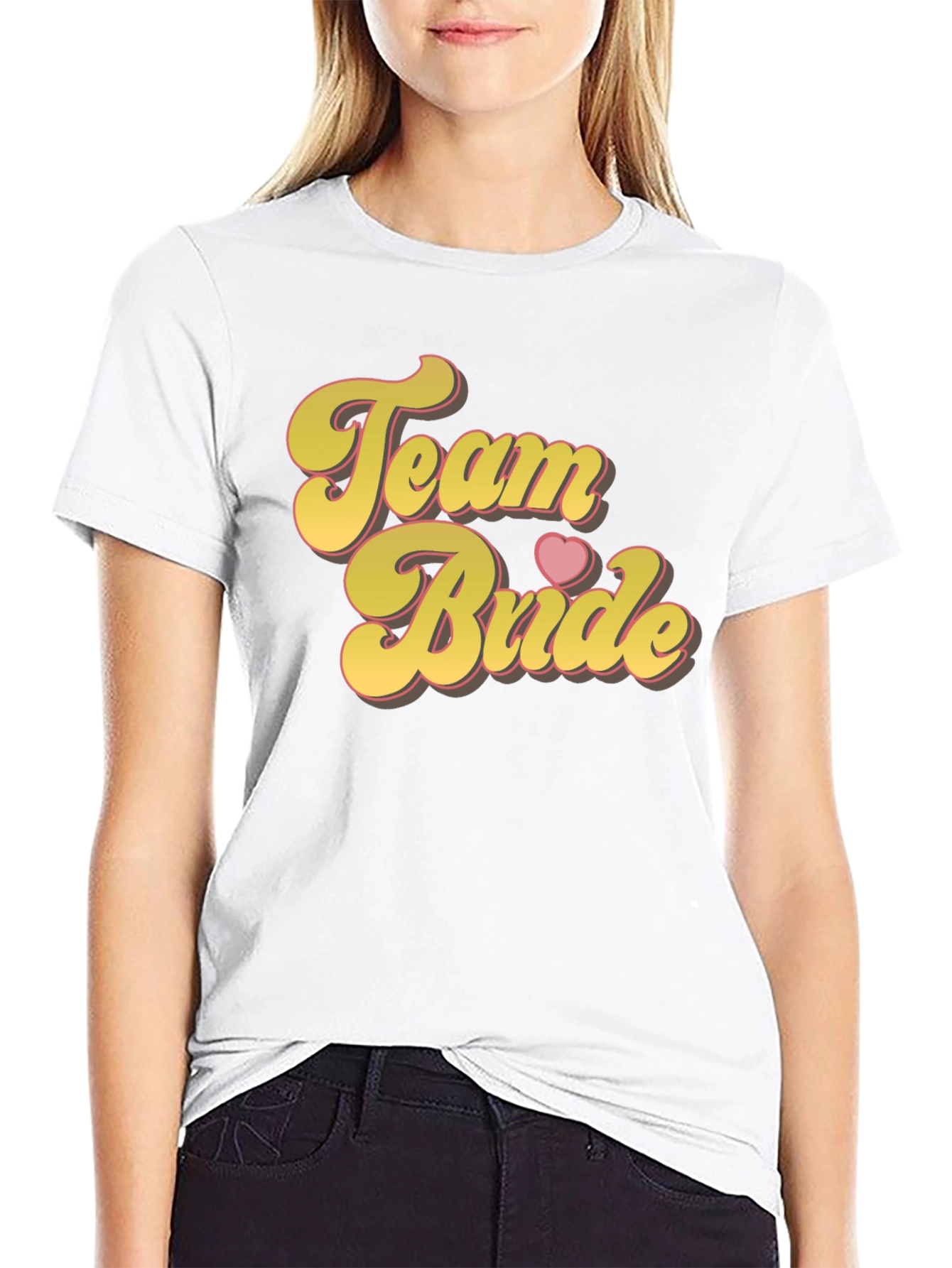 Black Team Bride Crew Neck T-Shirt - Bridal Party Tee view 9