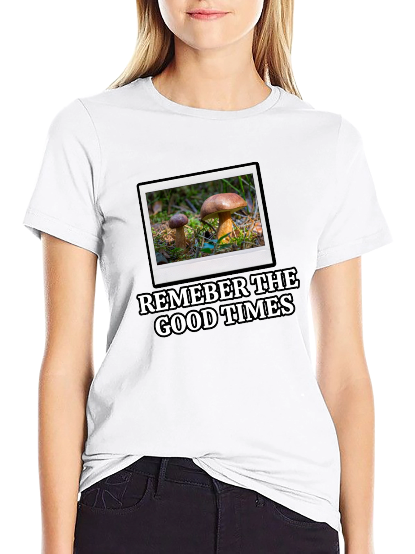 Black Mushroom Photo T-Shirt: Remember the Good Times! view 9