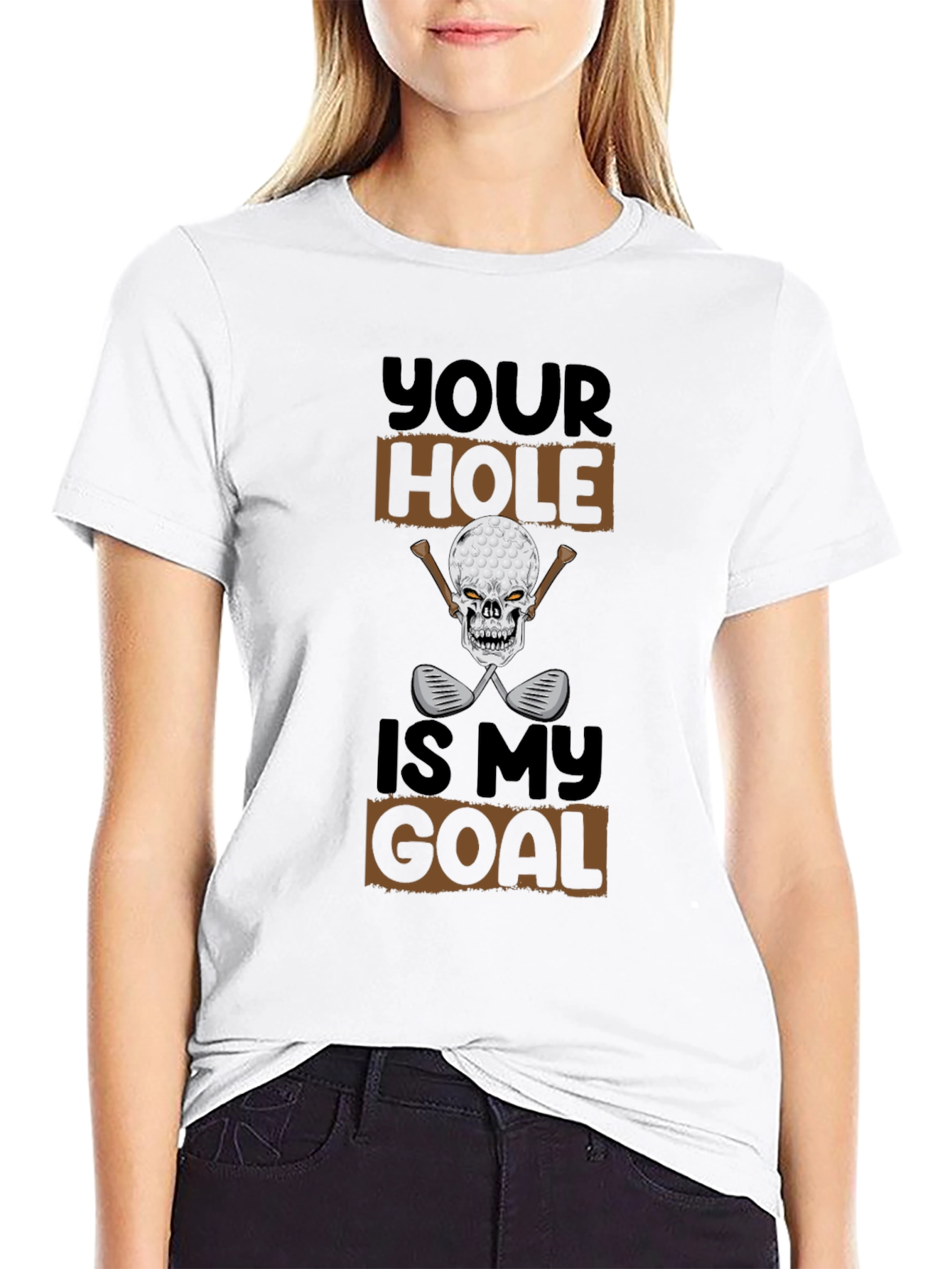 Black Your Hole Is My Goal Funny Golf T-Shirt view 9