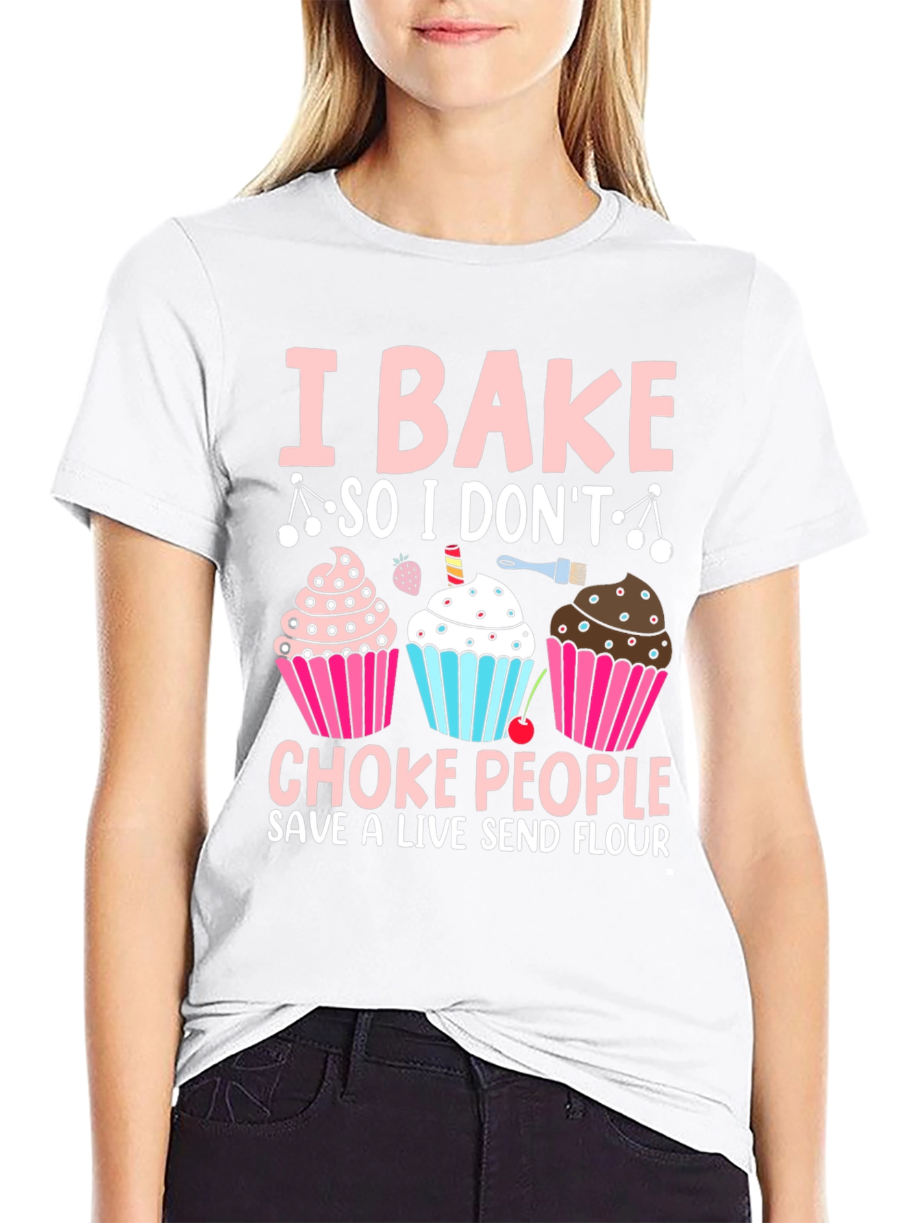 Black I Bake Funny T-Shirt view 9