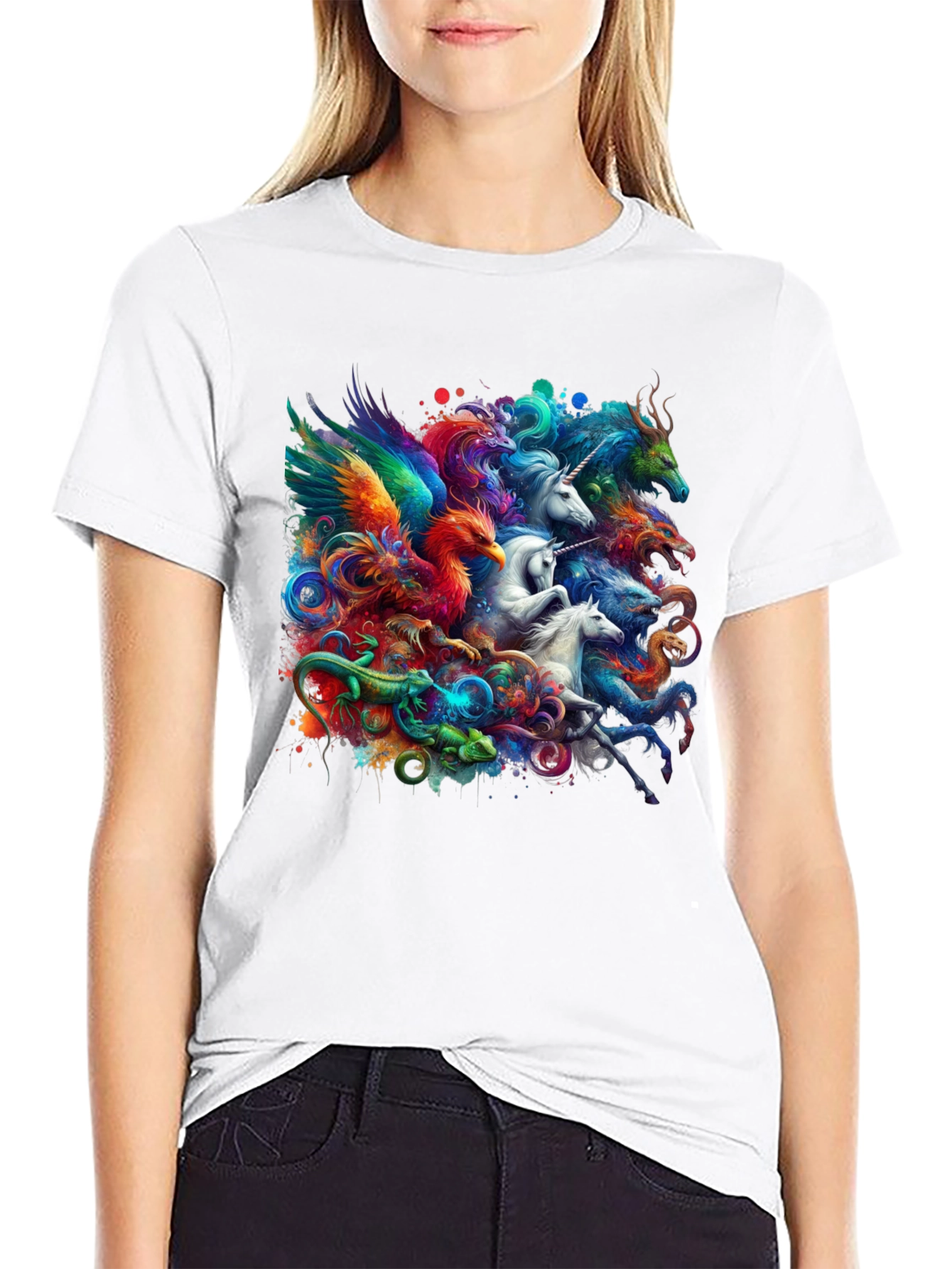 Fantasy Creature T-Shirt: Unicorns, Dragons, Phoenix - 9