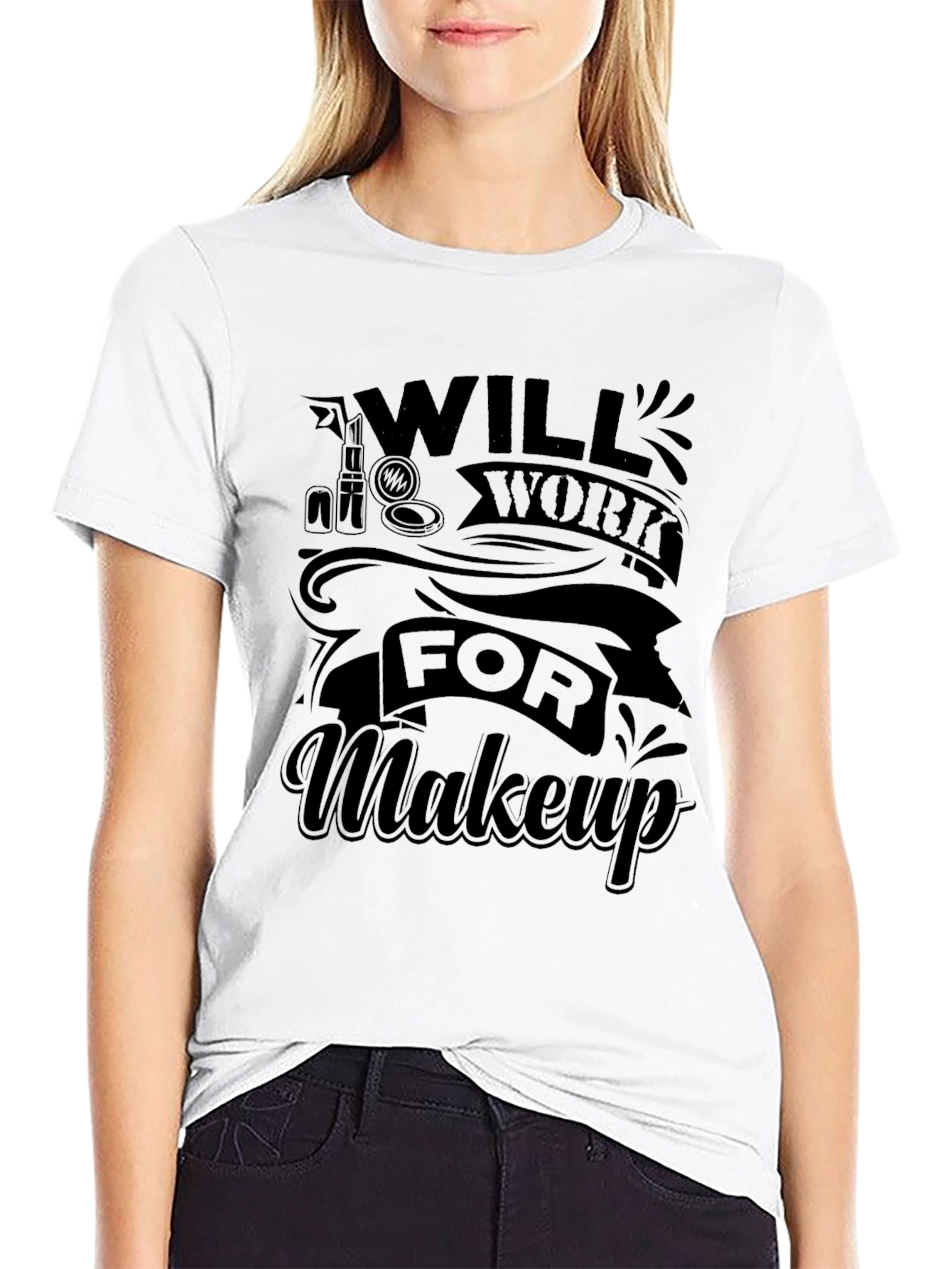 Black Will Work For Makeup Black Graphic Tee view 9