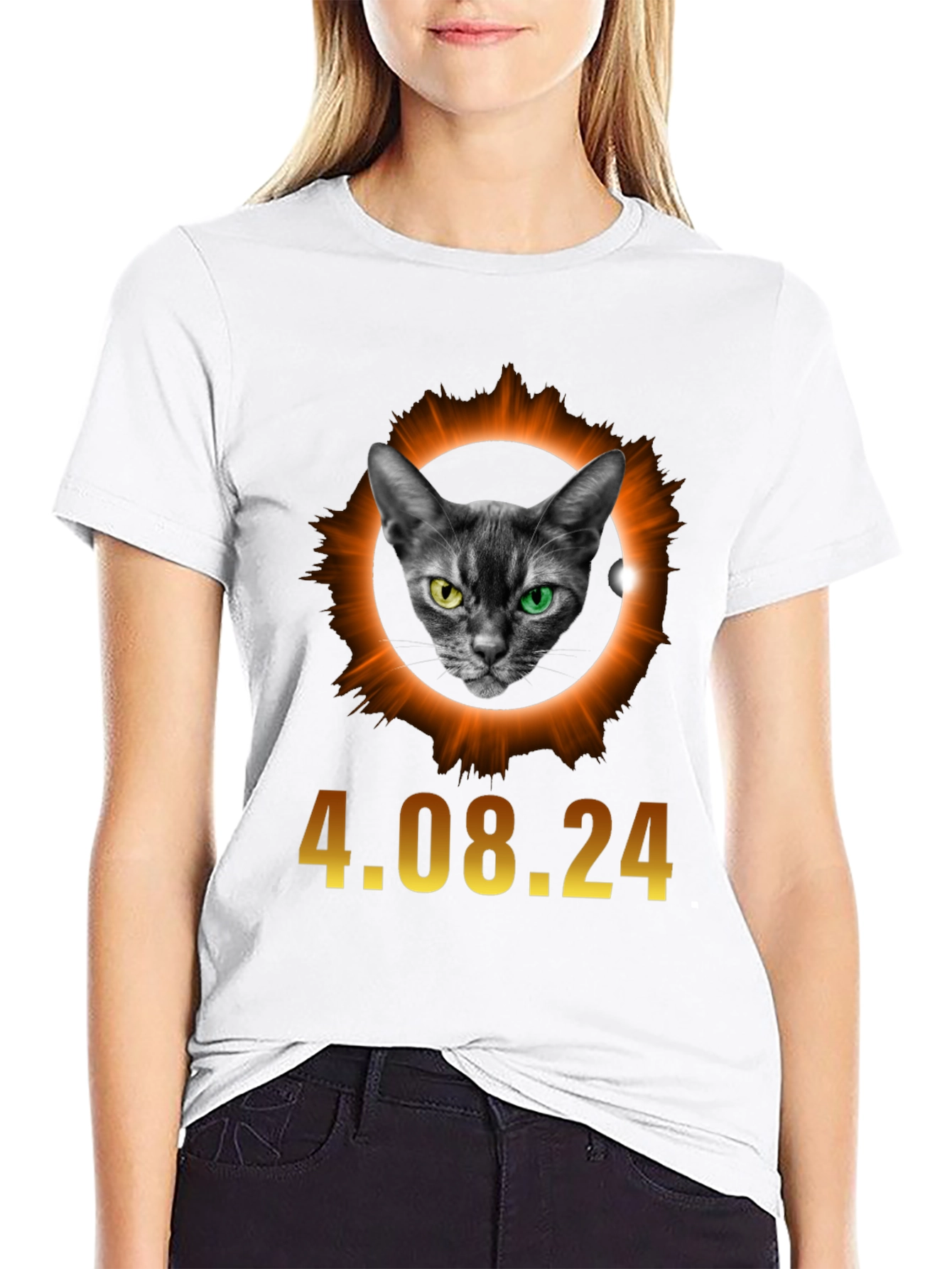 Black Eclipse Cat T-Shirt - April 8, 2024 view 9