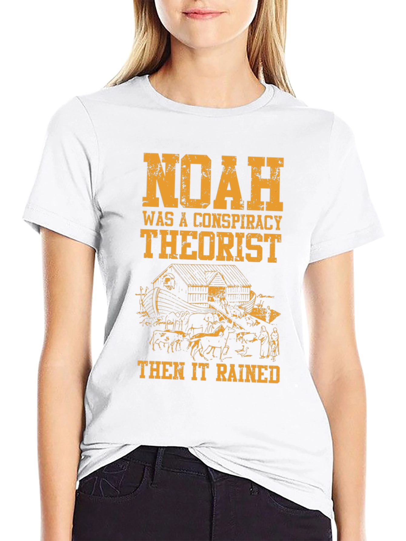 Black Noah Conspiracy Theorist Black Cotton Tee view 9