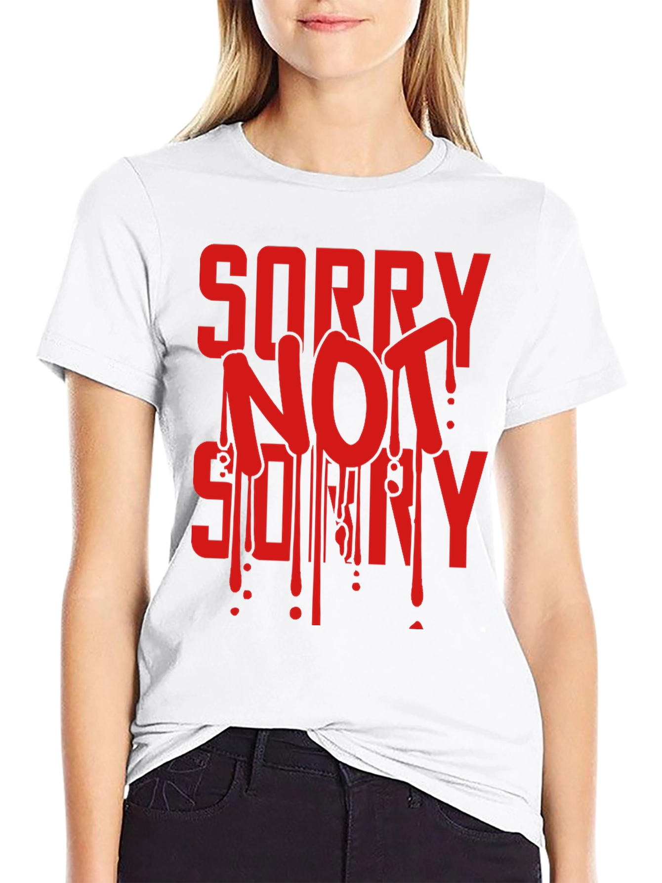 Black Sorry Not Sorry Graphic Tee - Men's Black T-Shirt view 9