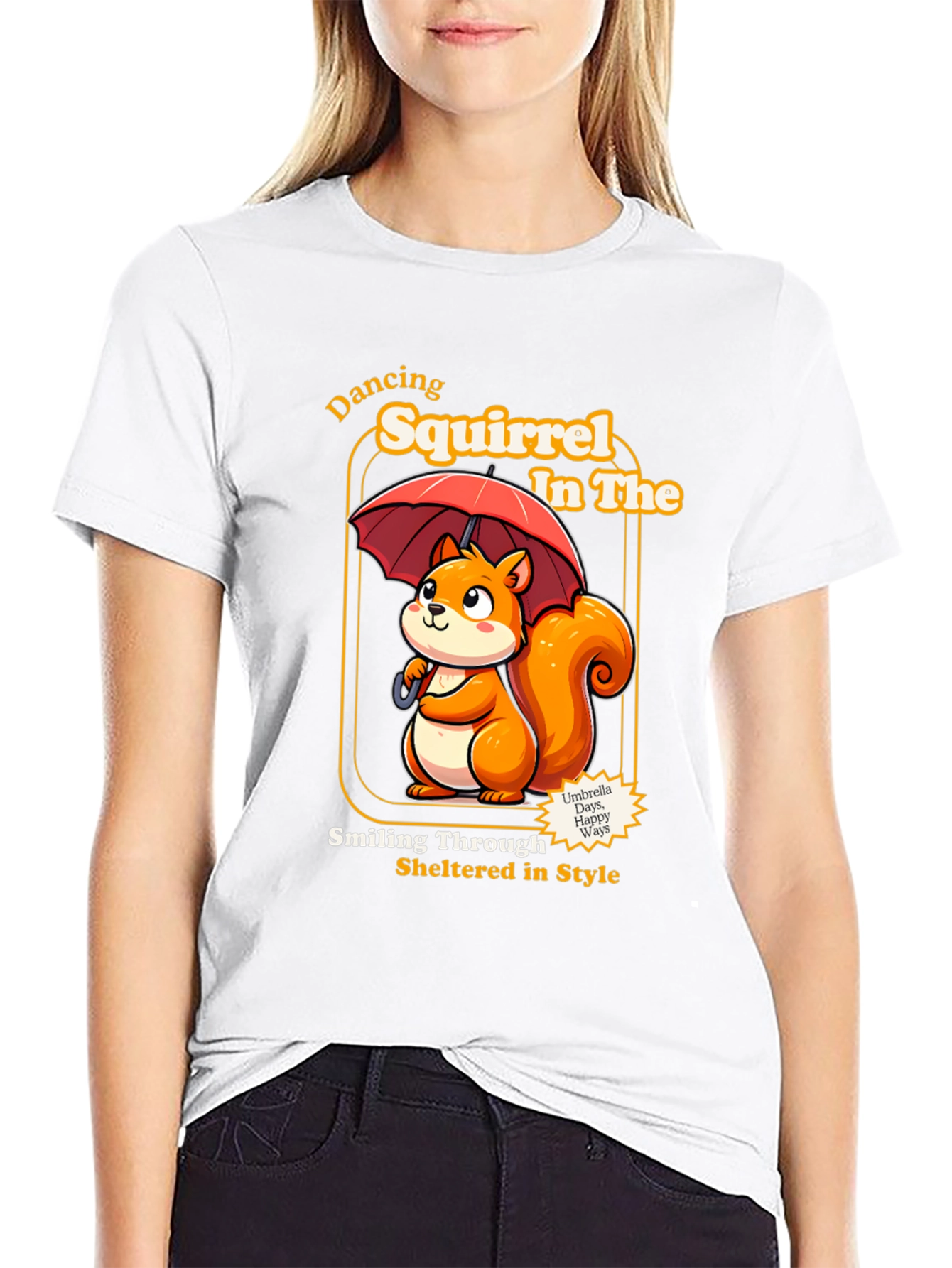 Black Dancing Squirrel Graphic Tee - Sheltered in Style view 9