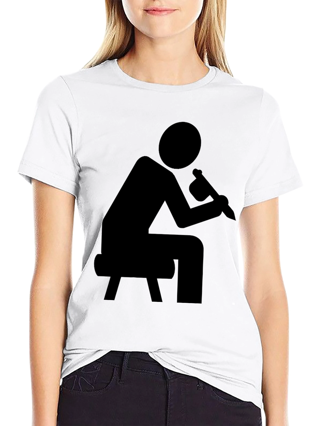 Black Painter Pictogram Graphic Tee - Black Unisex Shirt view 9