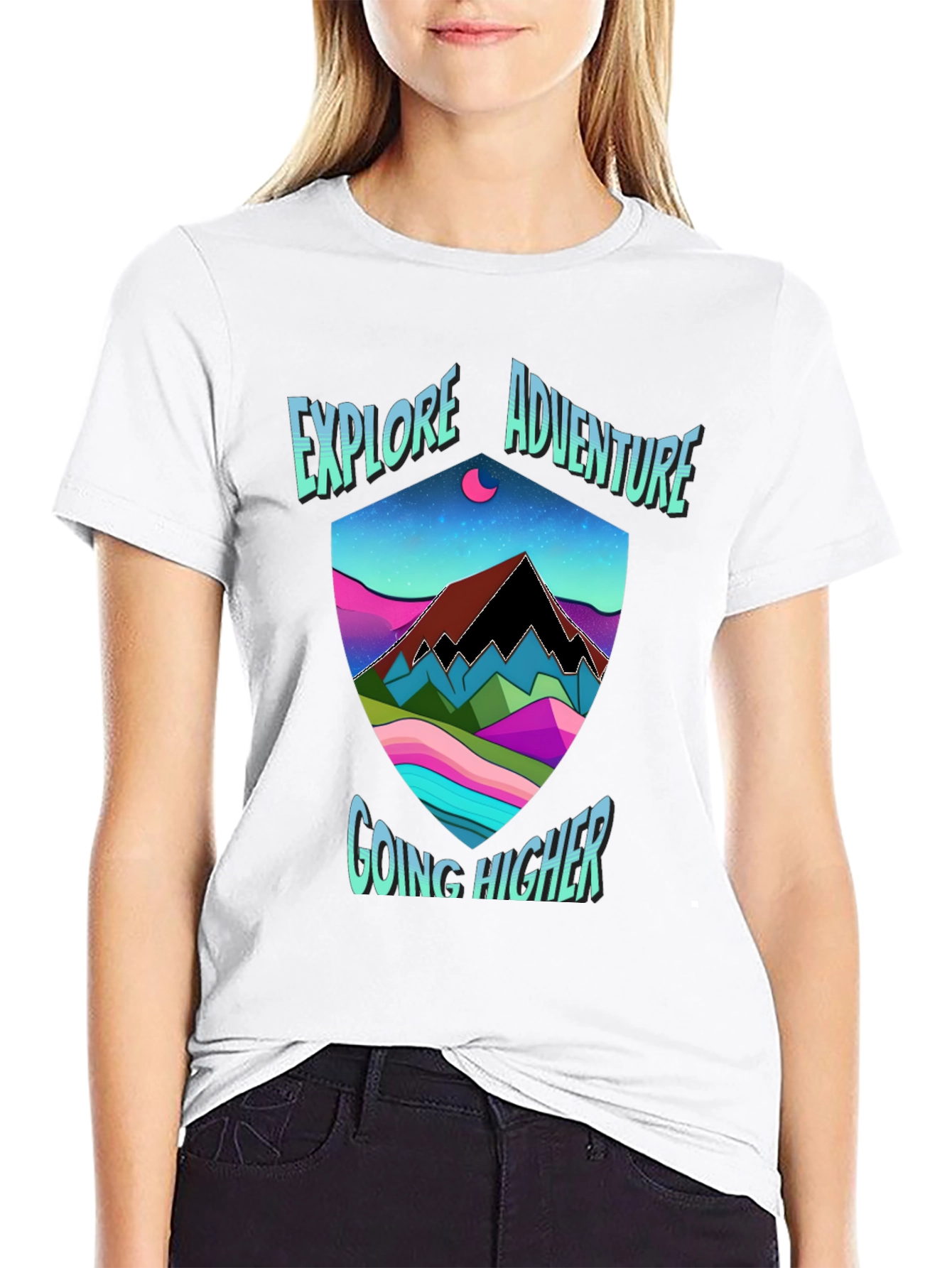 Black Explore Adventure Graphic Tee view 9