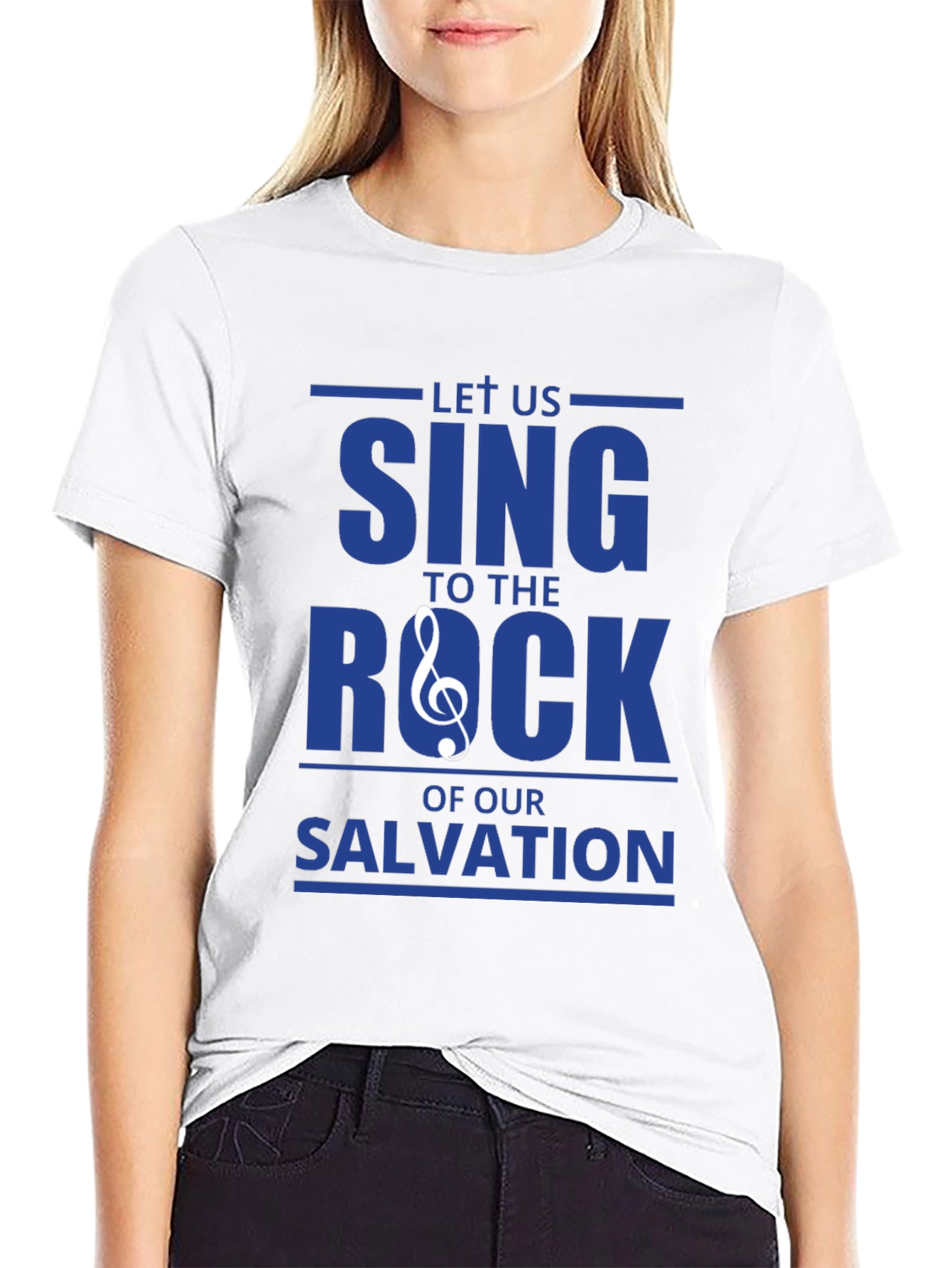 Black Let Us Sing To The Rock T-Shirt view 9