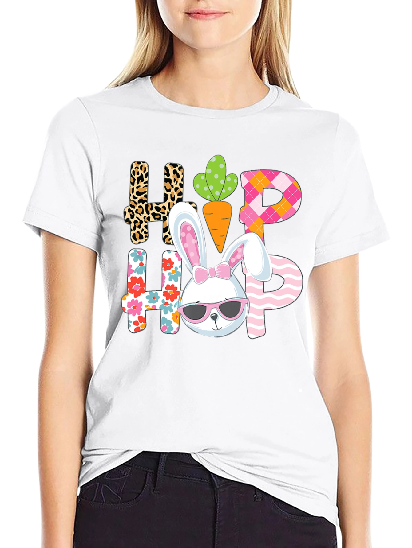 Black Hop Hip Easter Bunny T-Shirt view 9