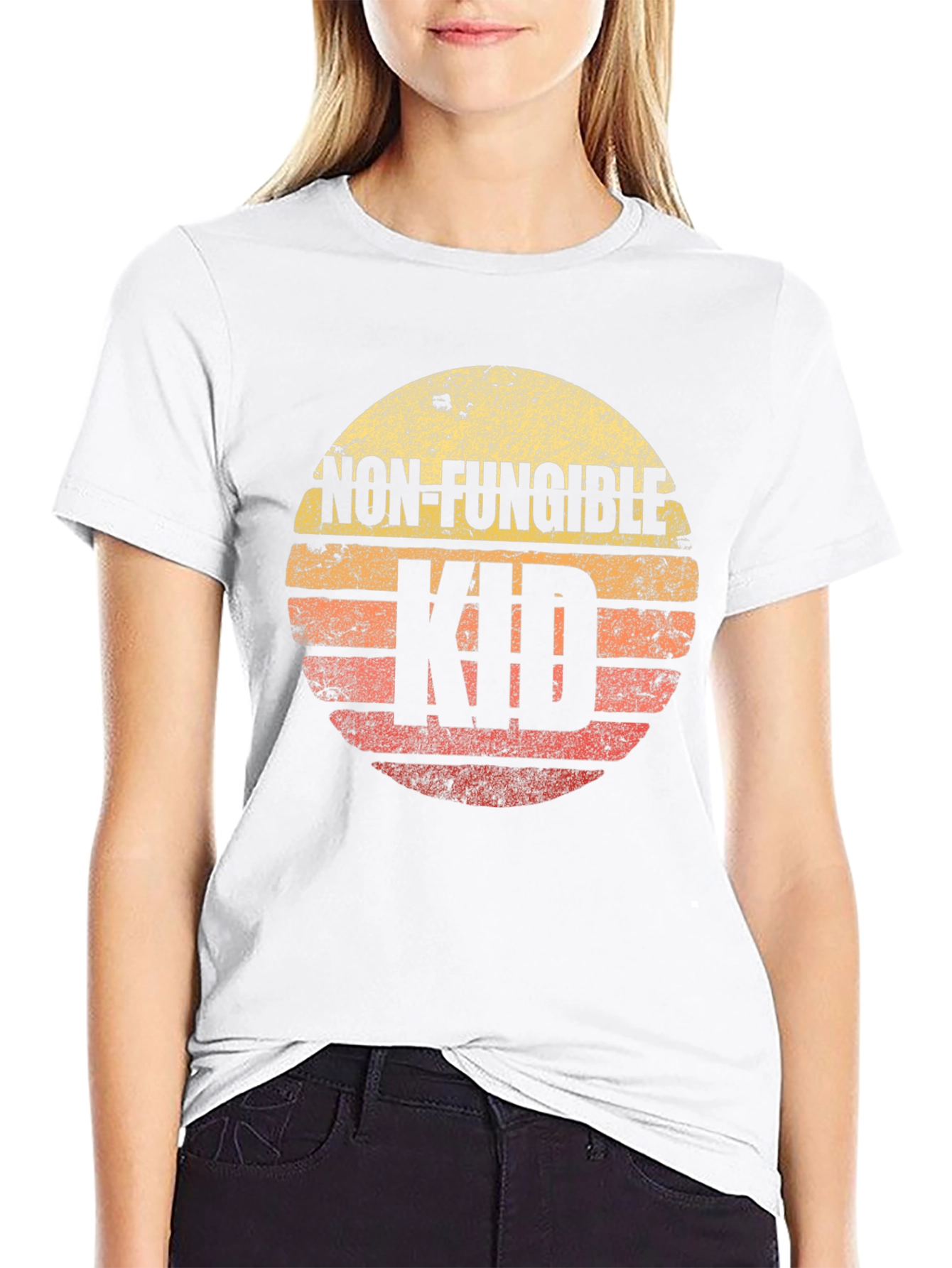 Black Non-Fungible Kid Retro T-Shirt view 9