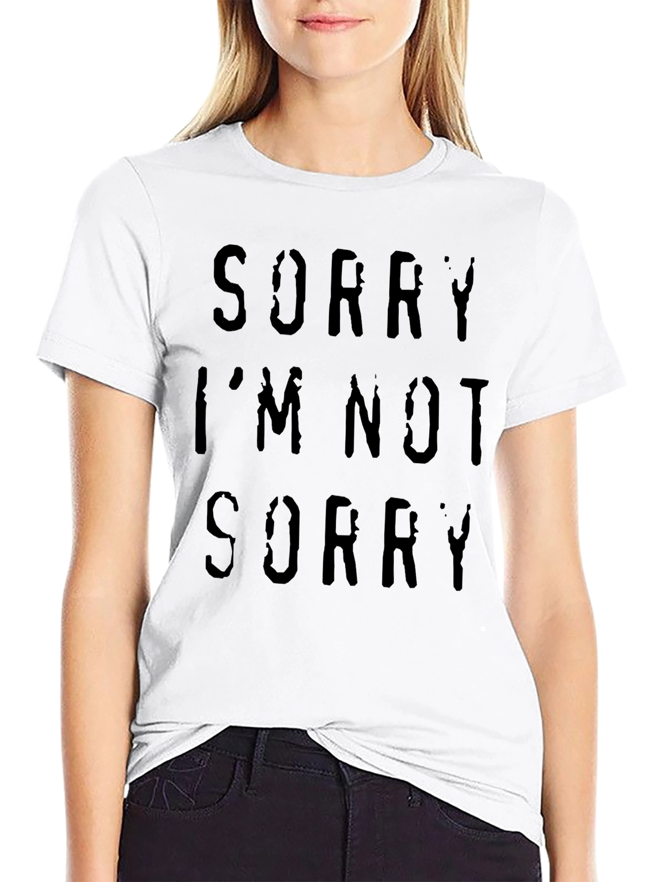 Black Sorry I'm Not Sorry Graphic Tee - Bold Statement Shirt view 9