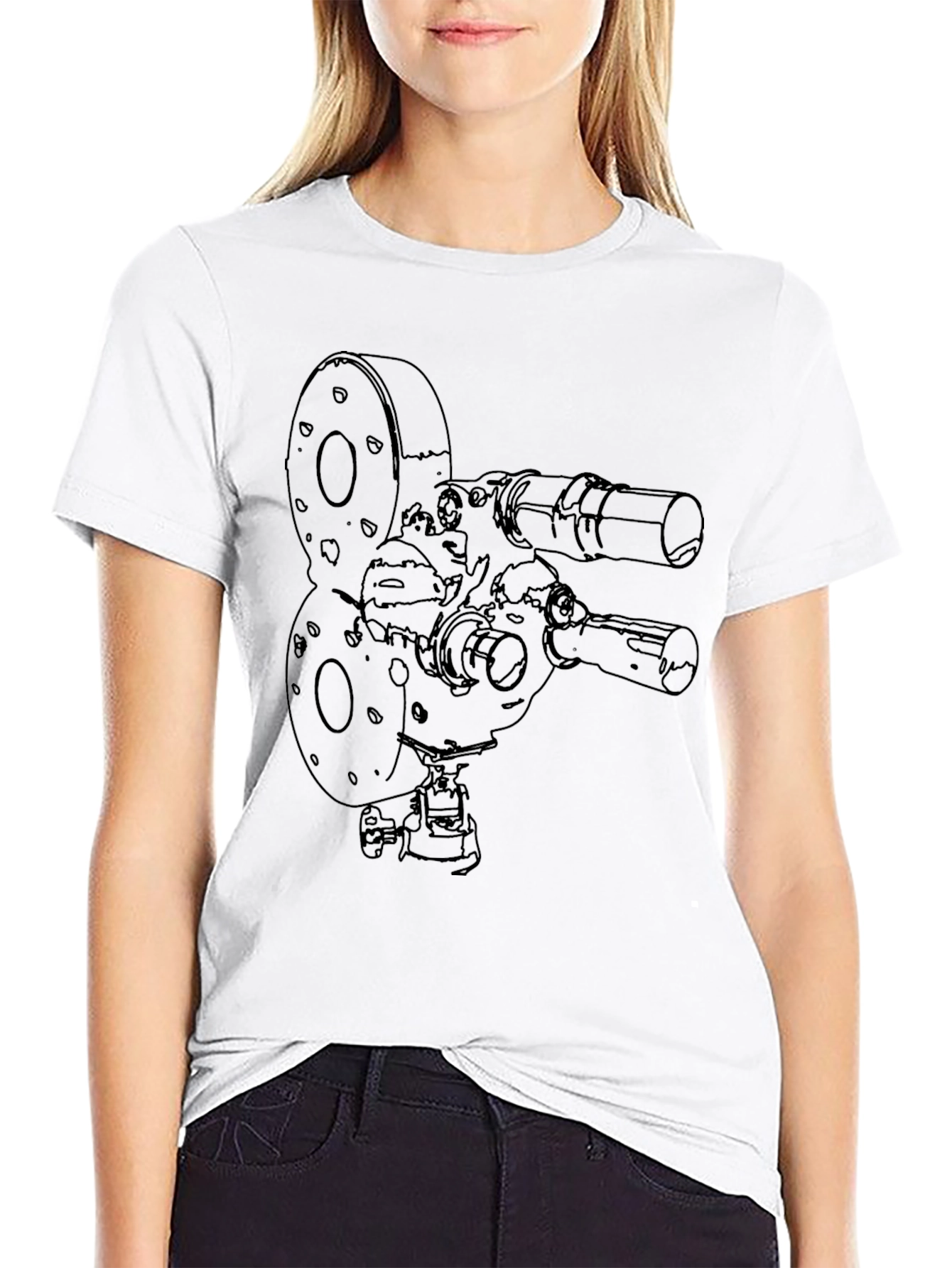 Black Retro Film Camera Graphic Tee - Classic Style view 9