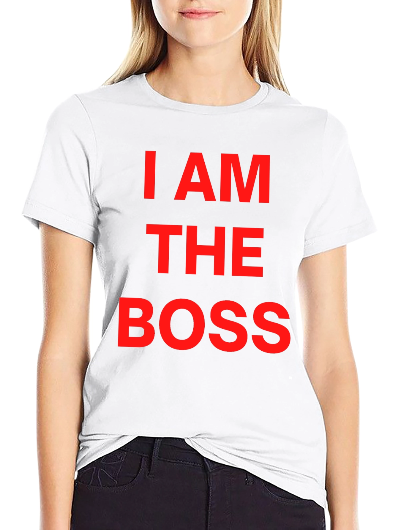 Black I AM THE BOSS Graphic T-Shirt view 9