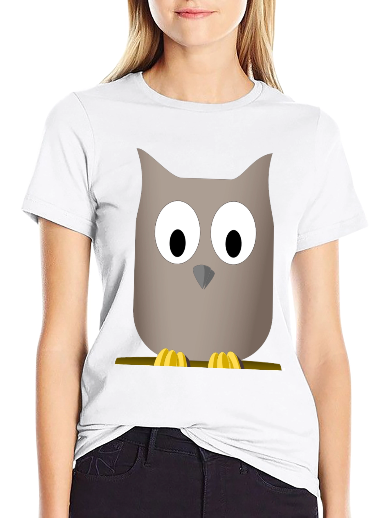 Black Cartoon Owl Graphic Tee - Men's Black T-Shirt view 9