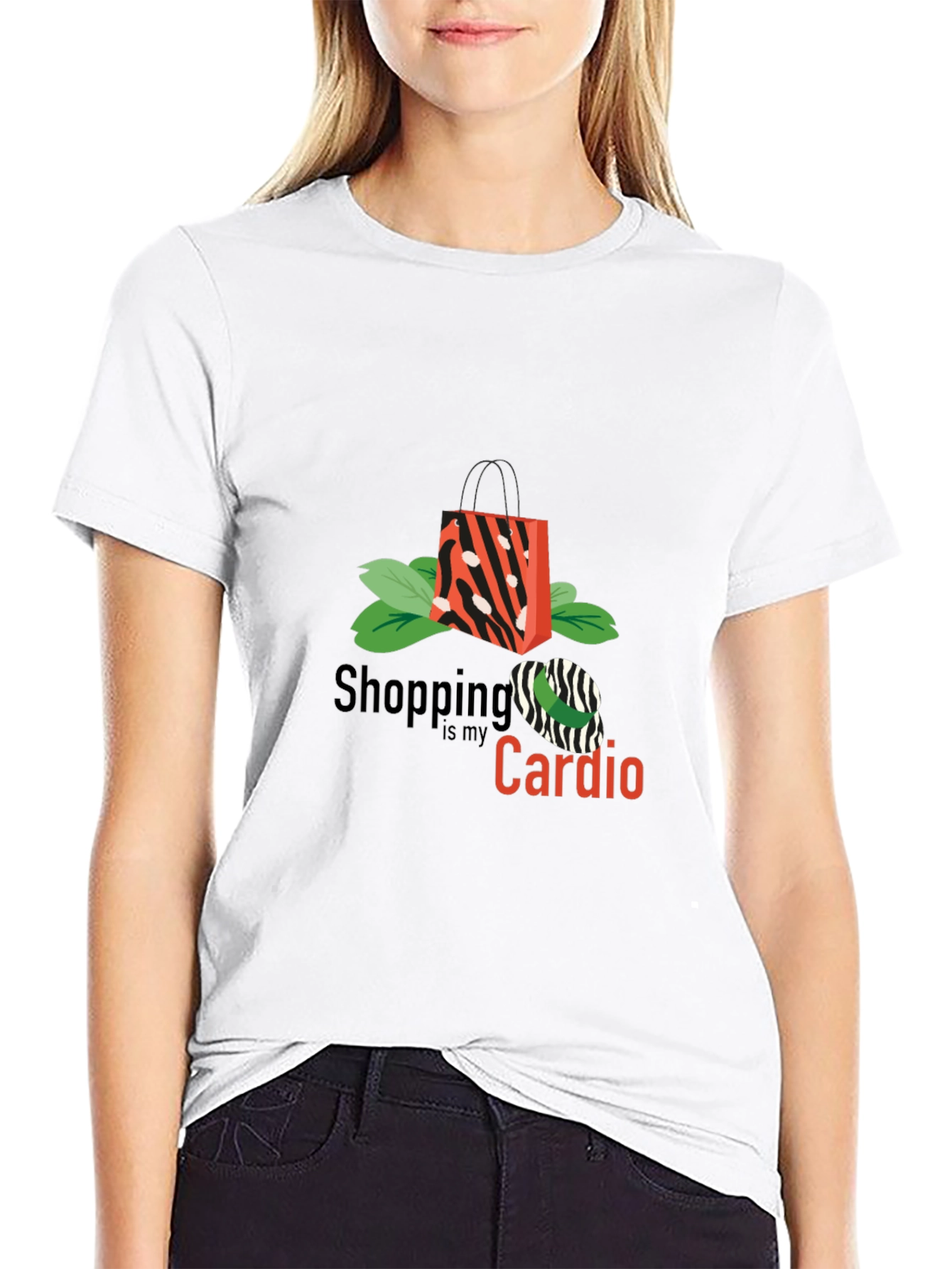 Black Shopping Is My Cardio Graphic Tee view 9