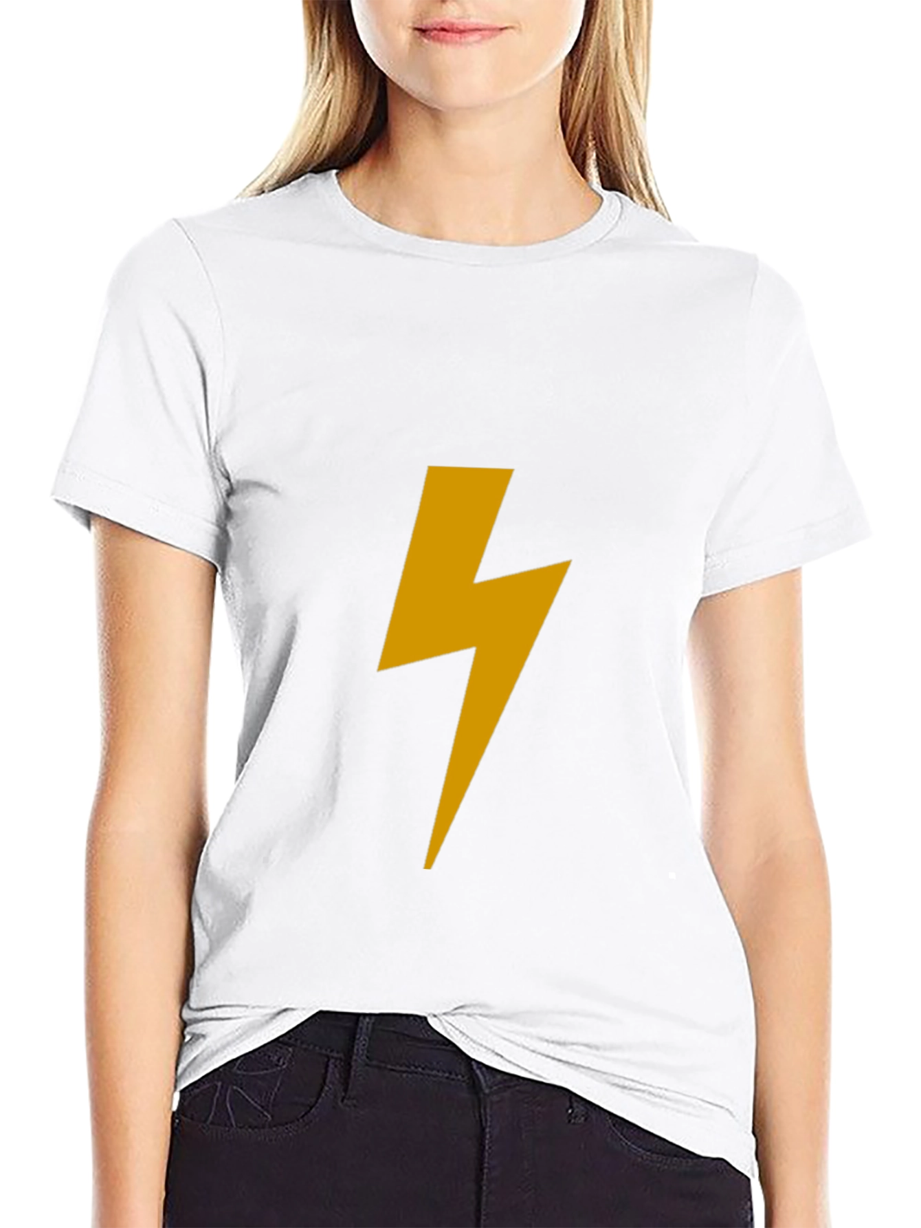 Black Black Tee with Bold Lightning Bolt Graphic view 9