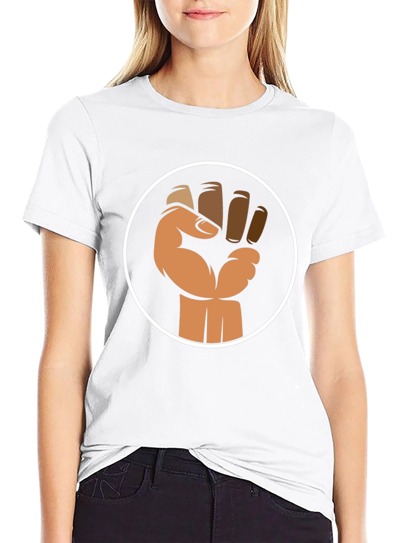 Black Empowered Fist Graphic Tee - Black view 9