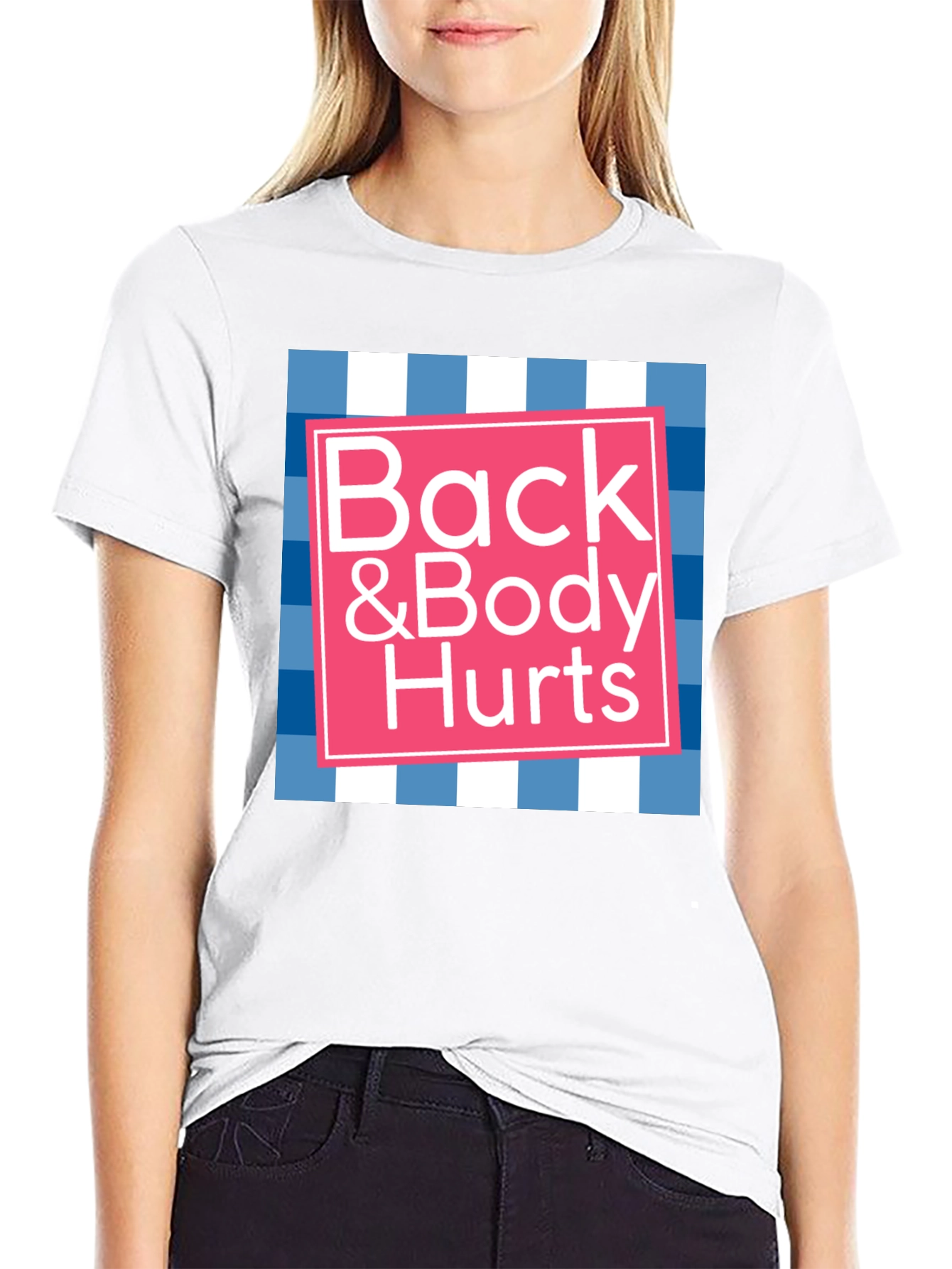 Black Back & Body Hurts Graphic T-Shirt - Novelty Tee view 9