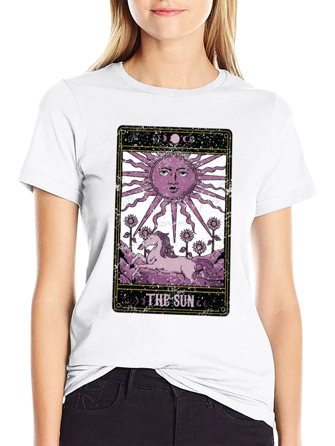 Black The Sun Tarot Card T-Shirt - Mystical Graphic Tee view 9