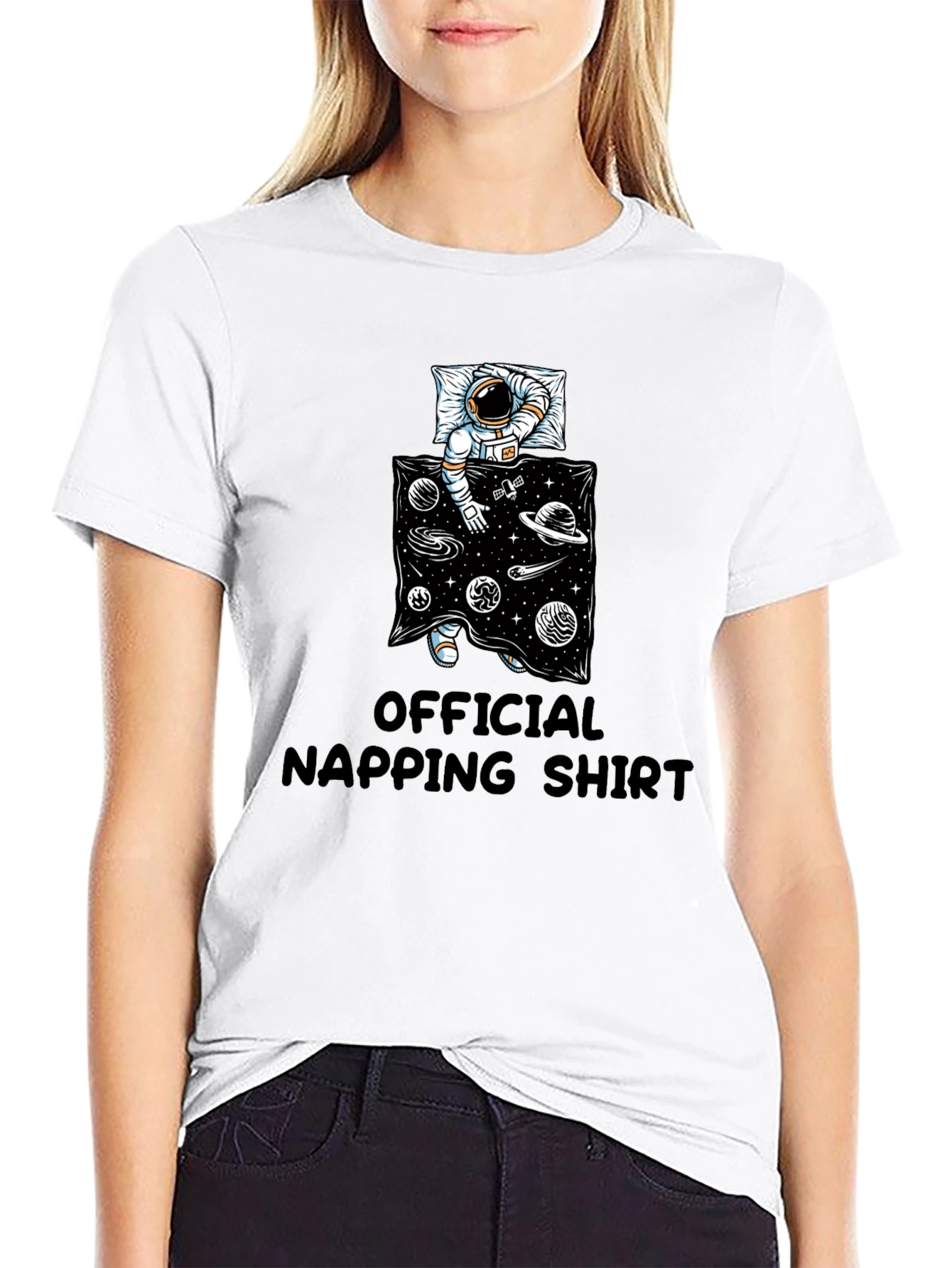 Black Astronaut Napping Shirt - Relax in Style view 9