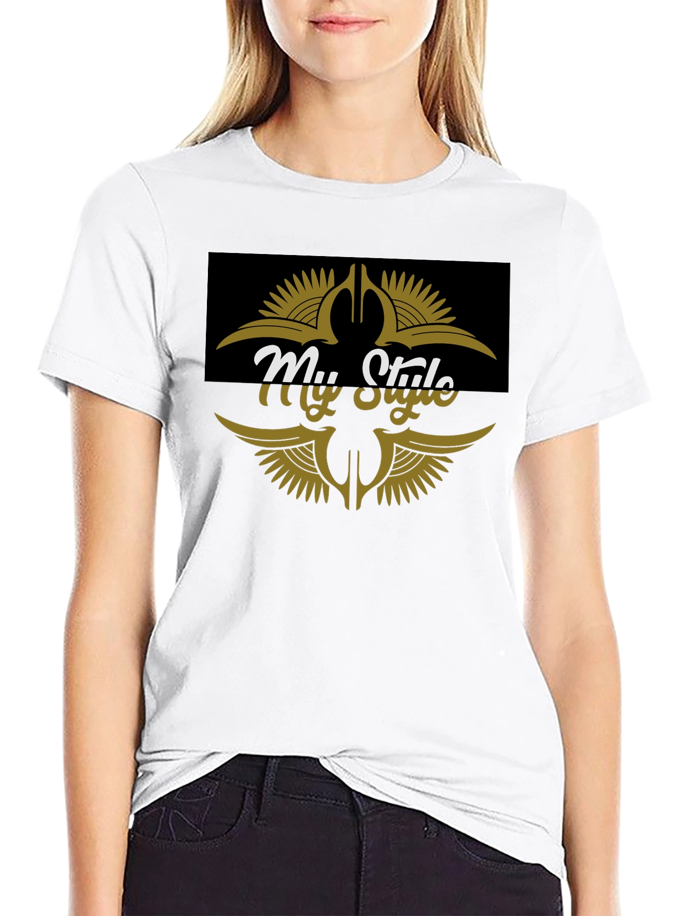 Black My Style Graphic Tee - Black Cotton Blend T-Shirt view 9