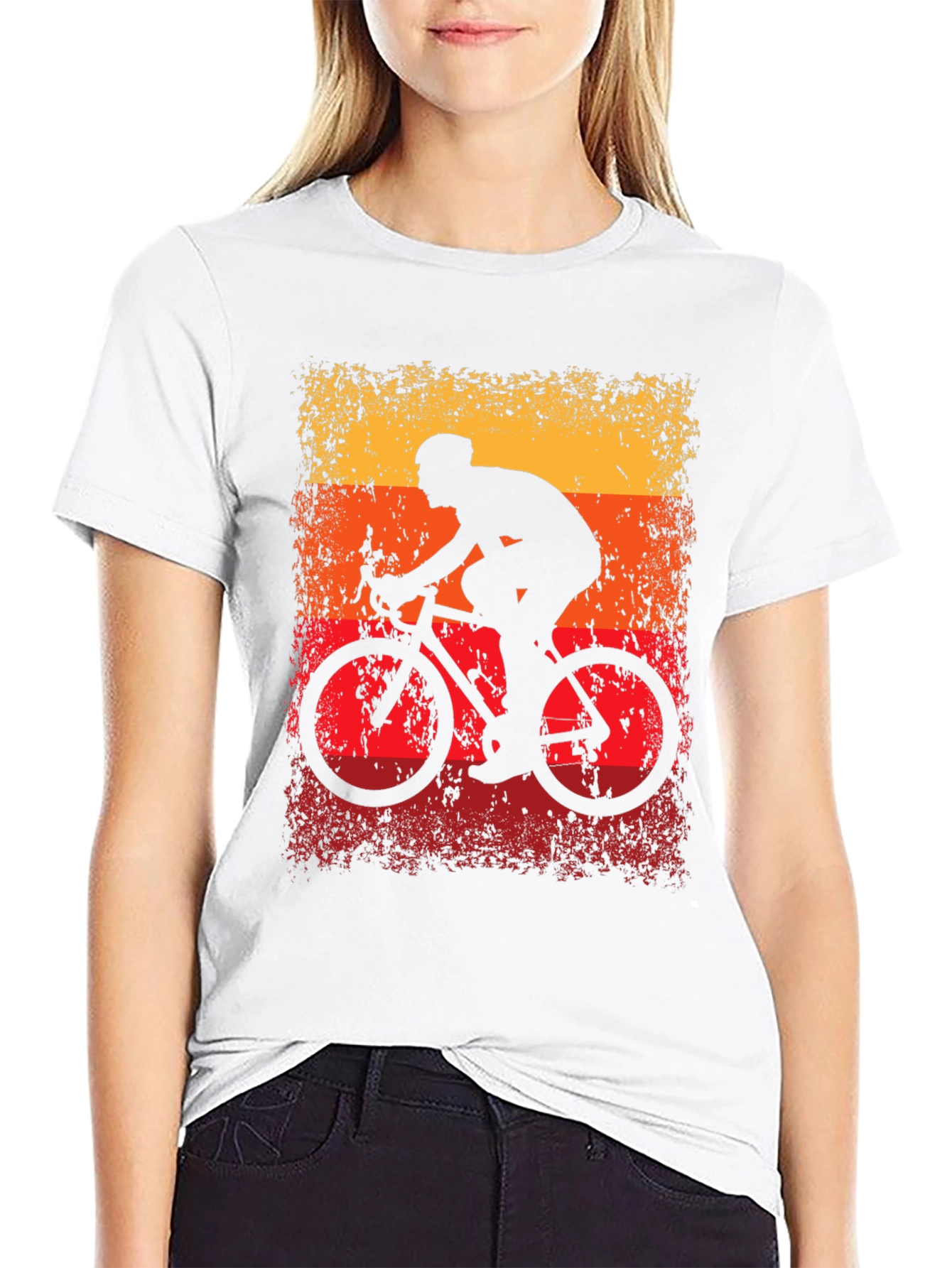 Black Retro Cycling T-Shirt - Black Cotton Blend view 9
