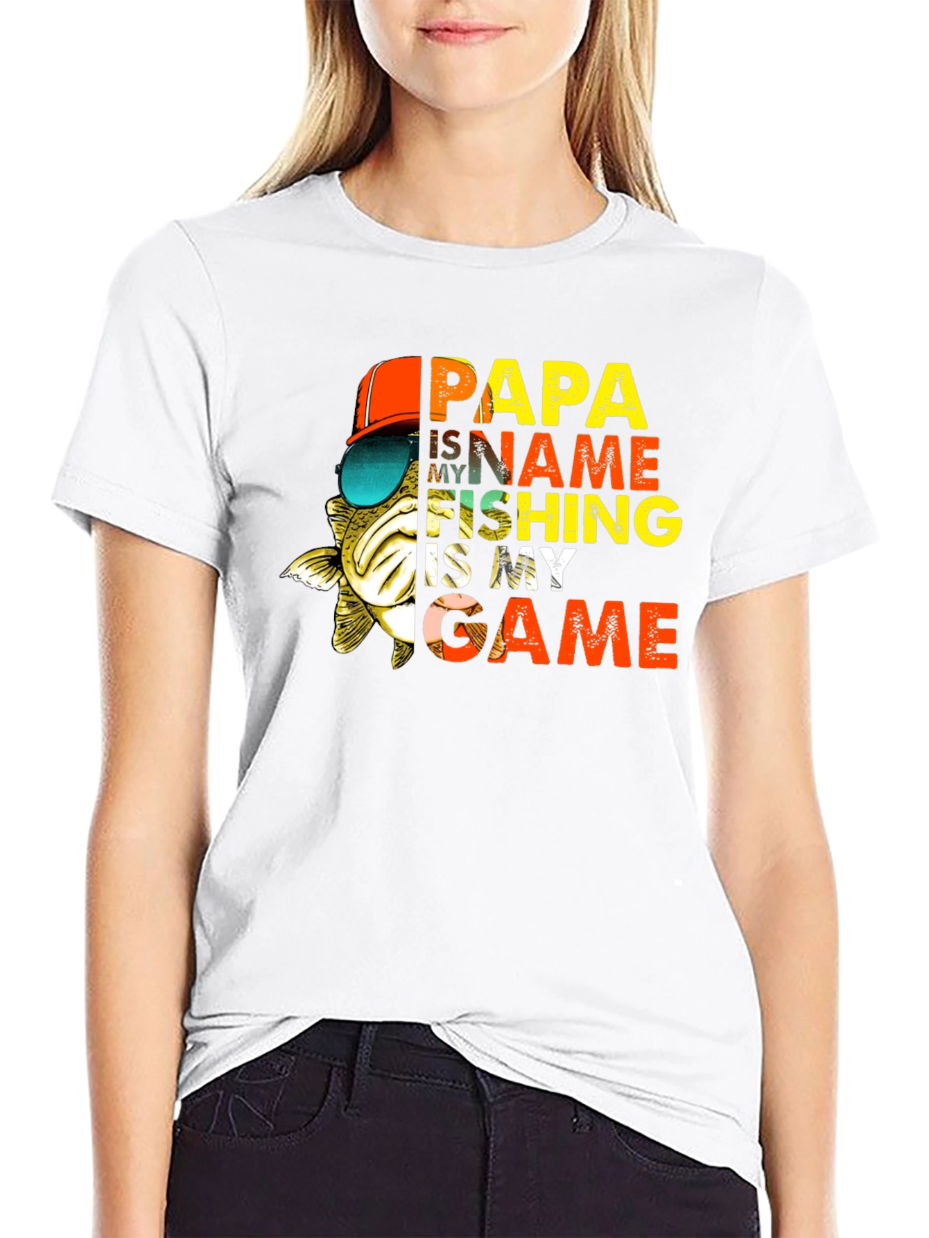 Black Papa Fishing T-Shirt - Name is My Game view 9