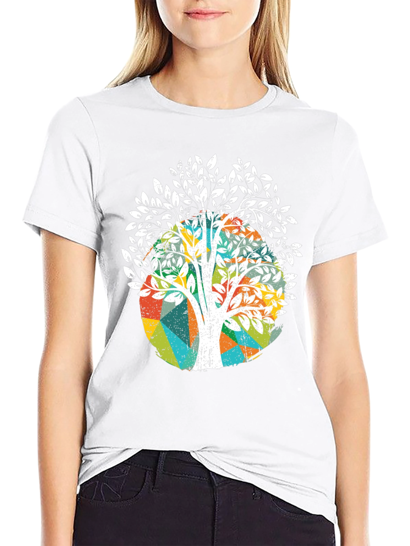 Black Abstract Tree Graphic Tee - Unique Design view 9