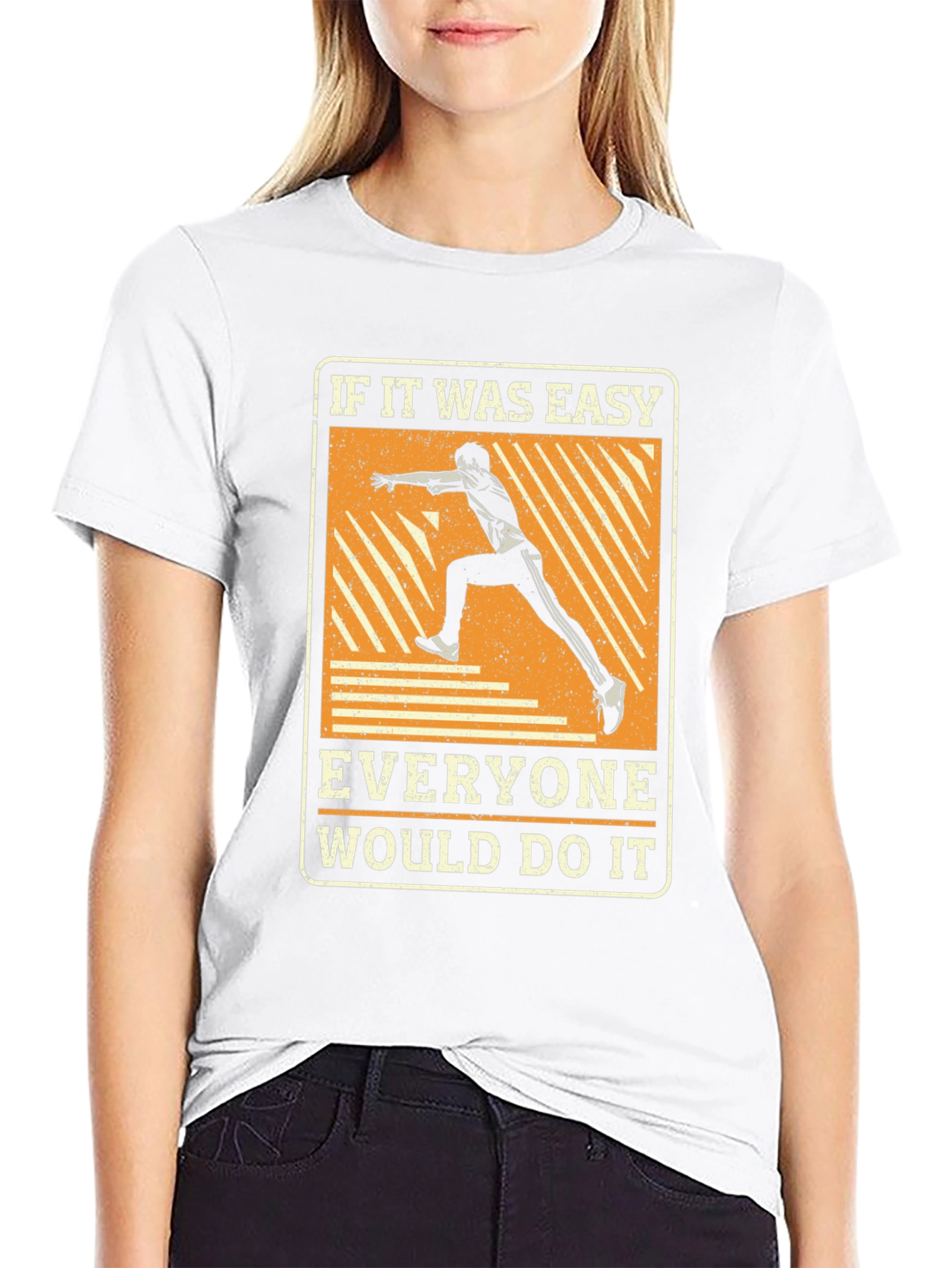 Black Motivational Runner T-Shirt - If It Was Easy view 9