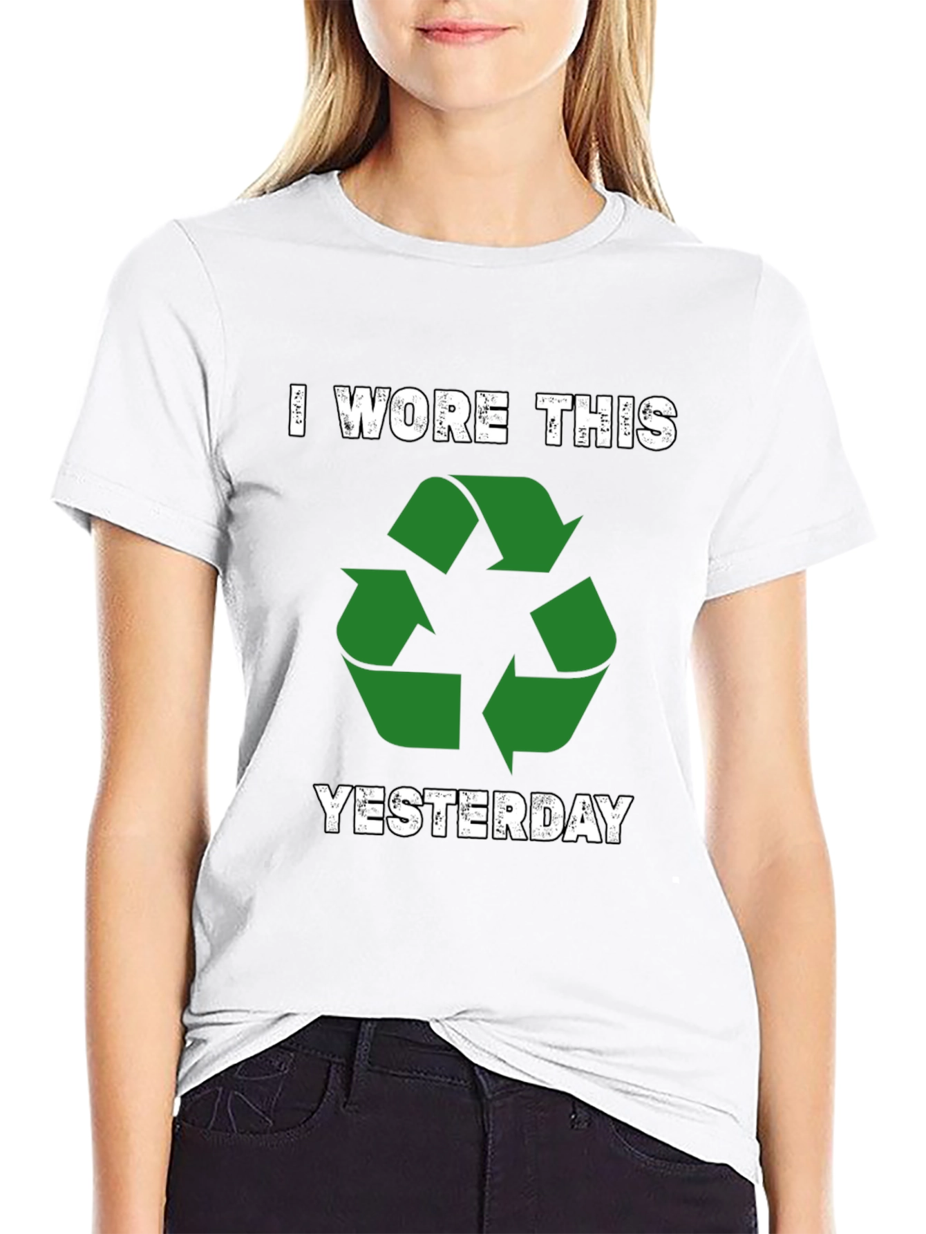 Black Recycle T-Shirt - I Wore This Yesterday - Eco-Friendly view 9
