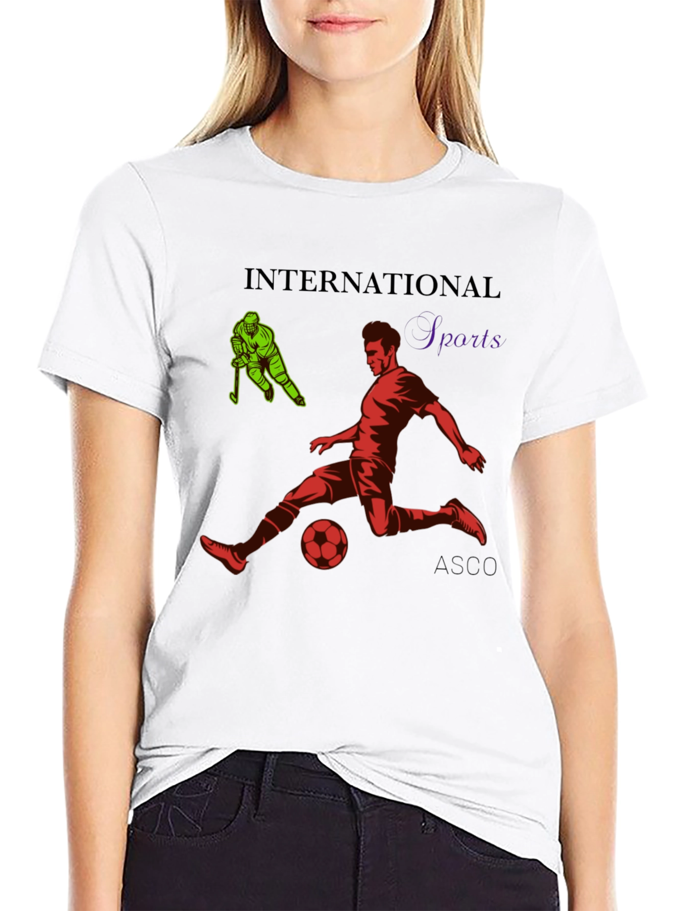 Black International Sports Graphic T-Shirt view 9