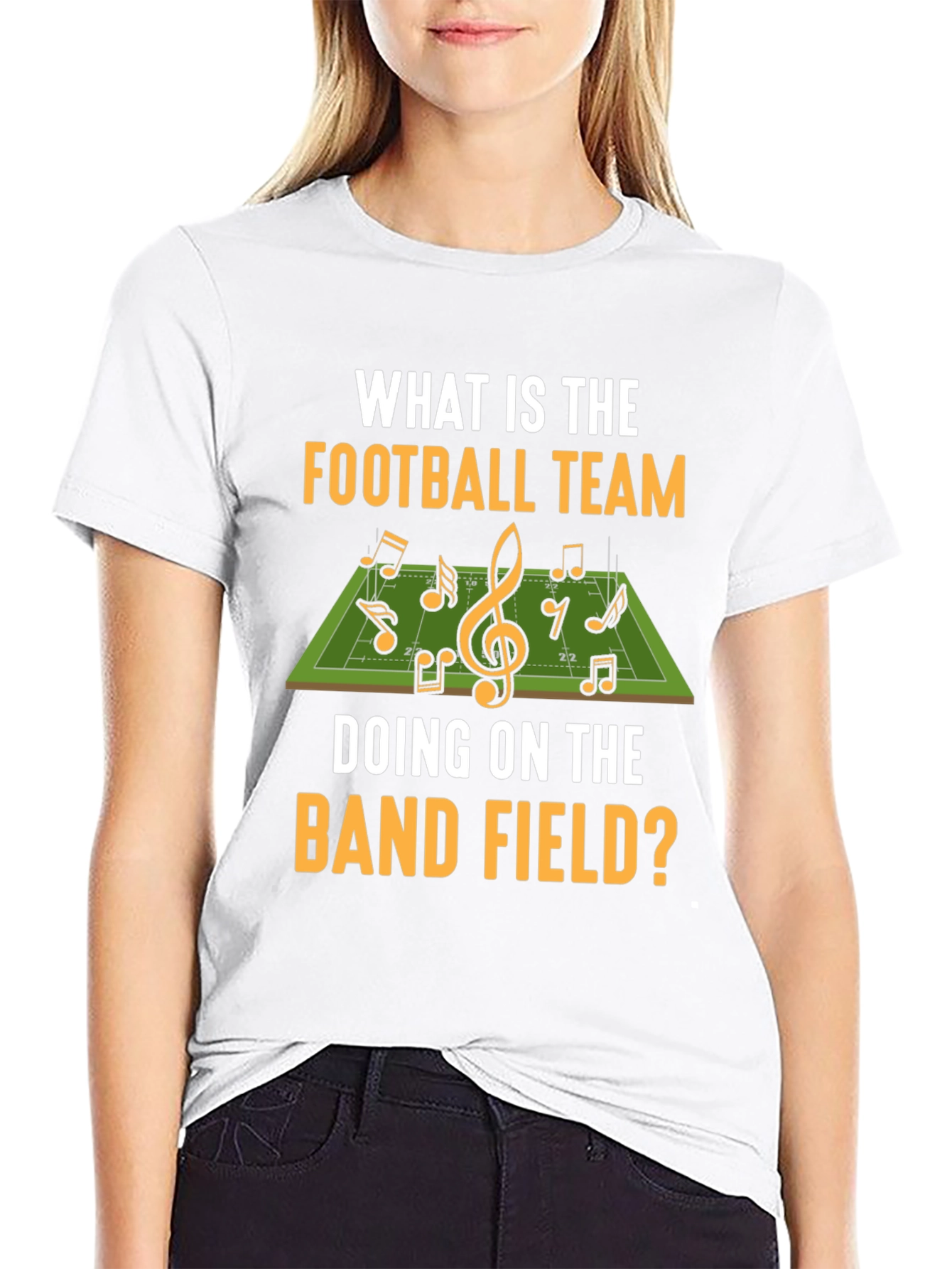 Black Football Team Band Field T-Shirt view 9