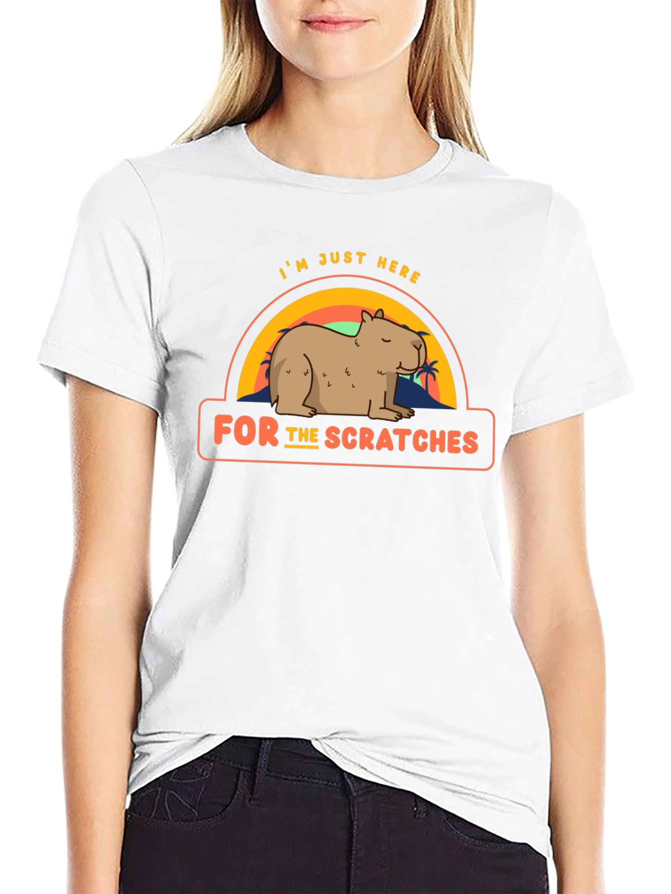 Black Capybara T-Shirt - I'm Just Here for the Scratches view 9