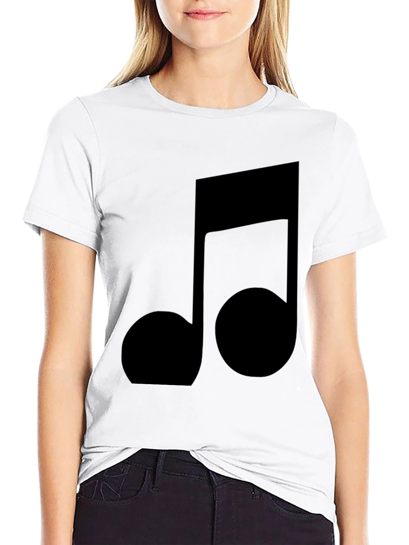 Black Black Music Note T-Shirt - Stylish & Comfortable view 9
