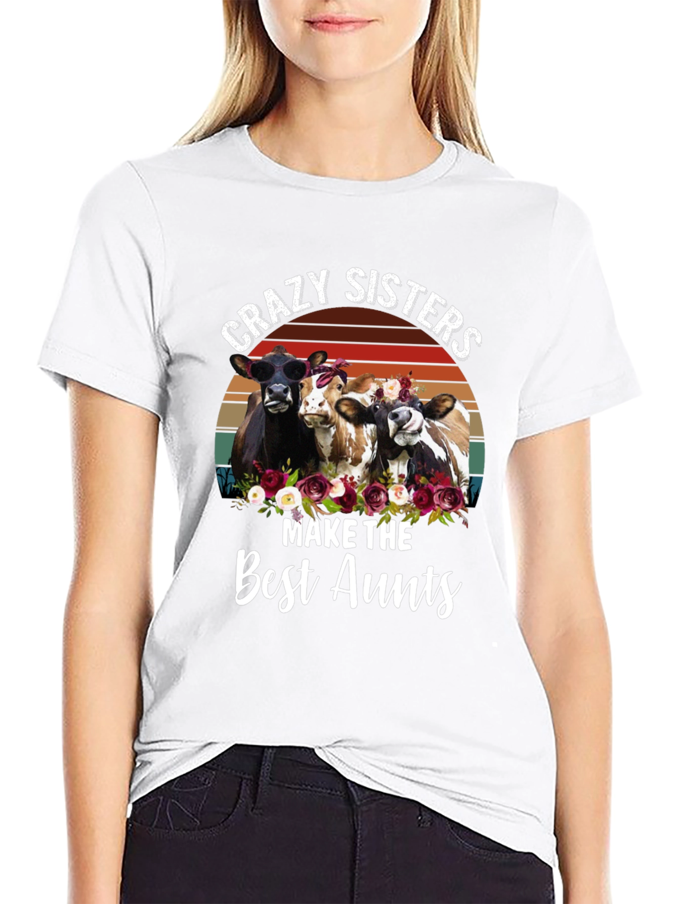 Black Crazy Sisters Best Aunts T-Shirt view 9