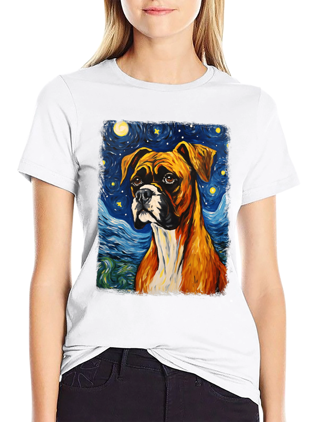 Boxer Dog Starry Night T-Shirt - 9