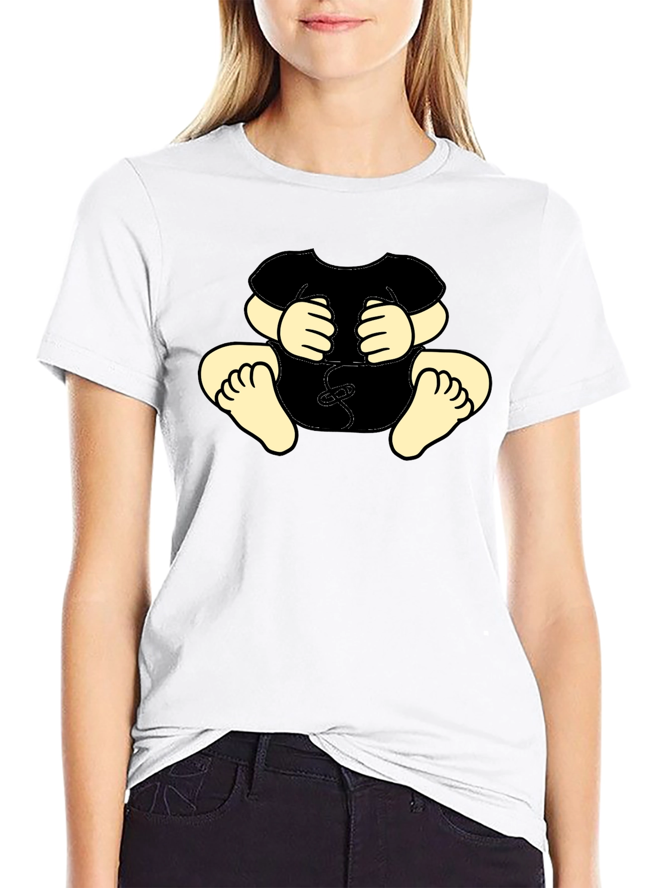 Black Funny Baby Graphic Black T-Shirt view 9
