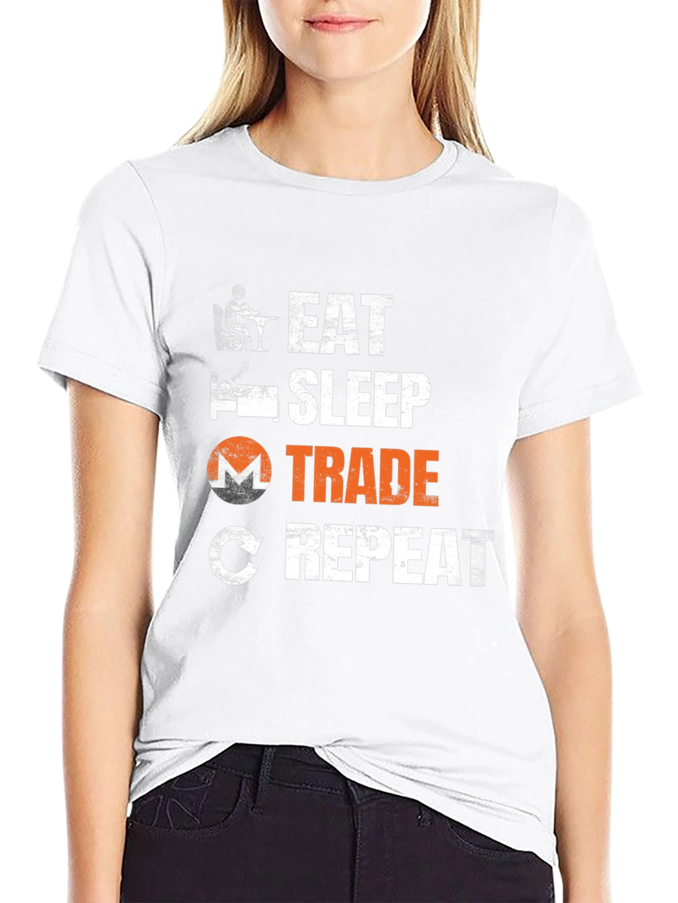Black Eat Sleep Trade Repeat T-Shirt - Crypto Trading Tee view 9