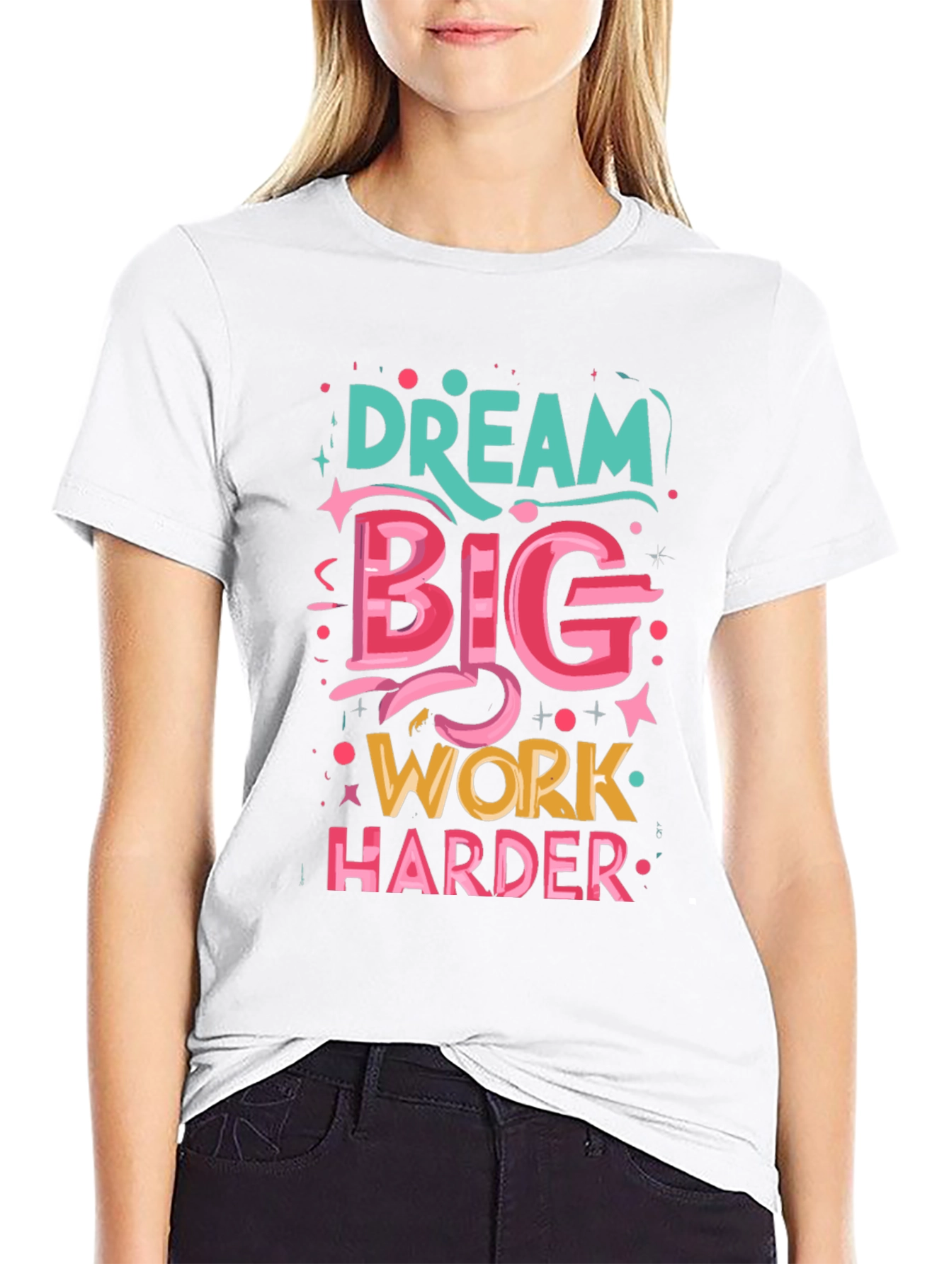 Black Dream Big T-Shirt: Motivational Graphic Tee view 9